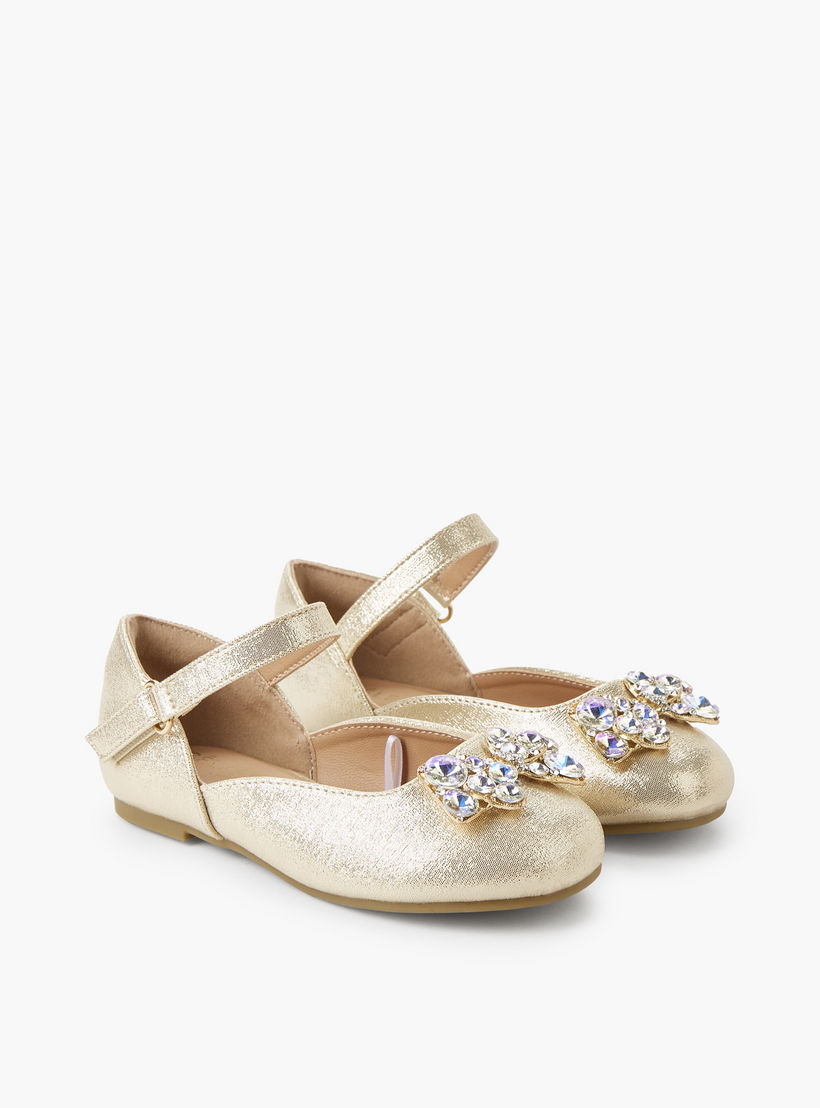 Celeste Girls Hook & Loop Ballerina Shoes-girls-shoes-ballerinas-image-1