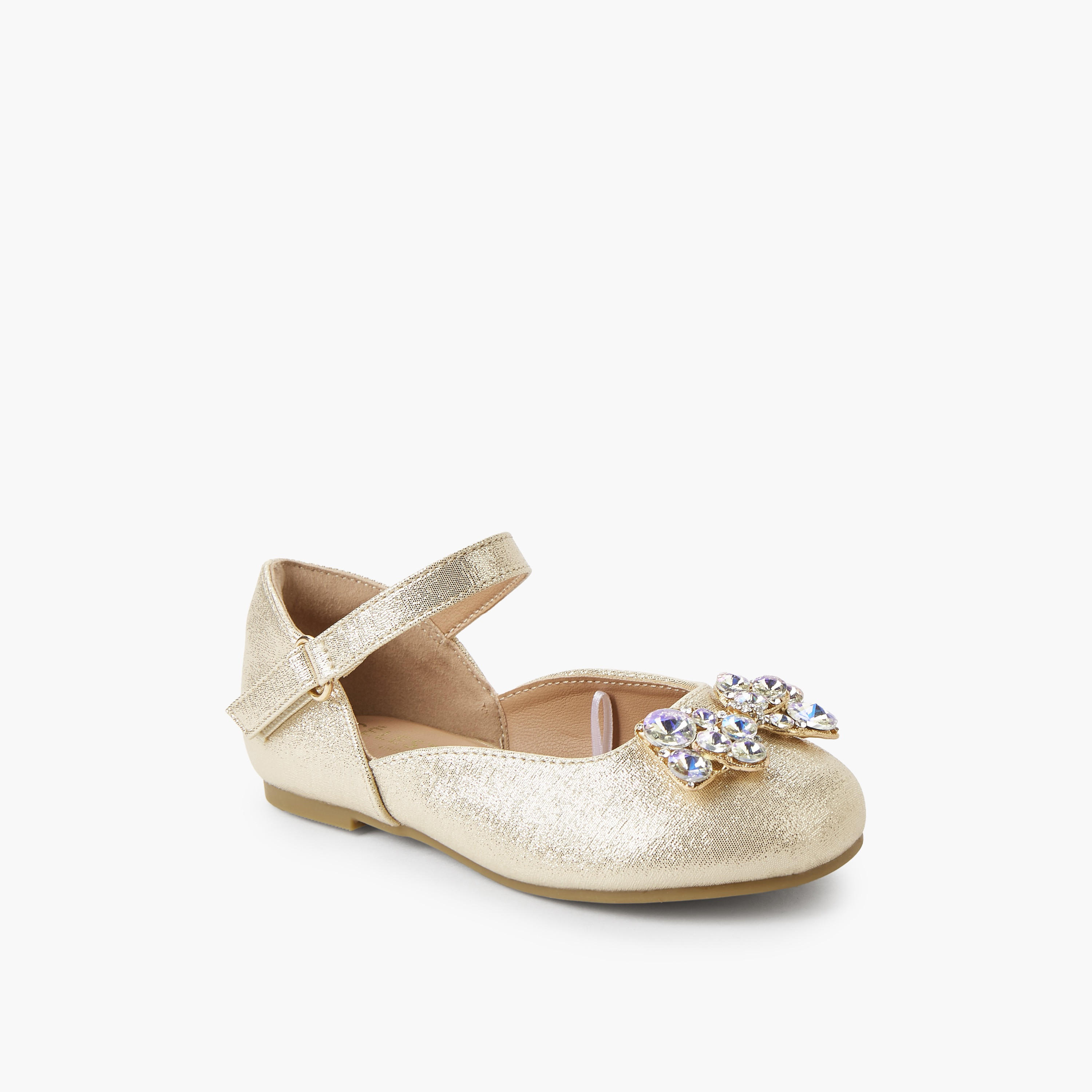 Celeste Girls Hook & Loop Ballerina Shoes-girls-shoes-ballerinas-image-2