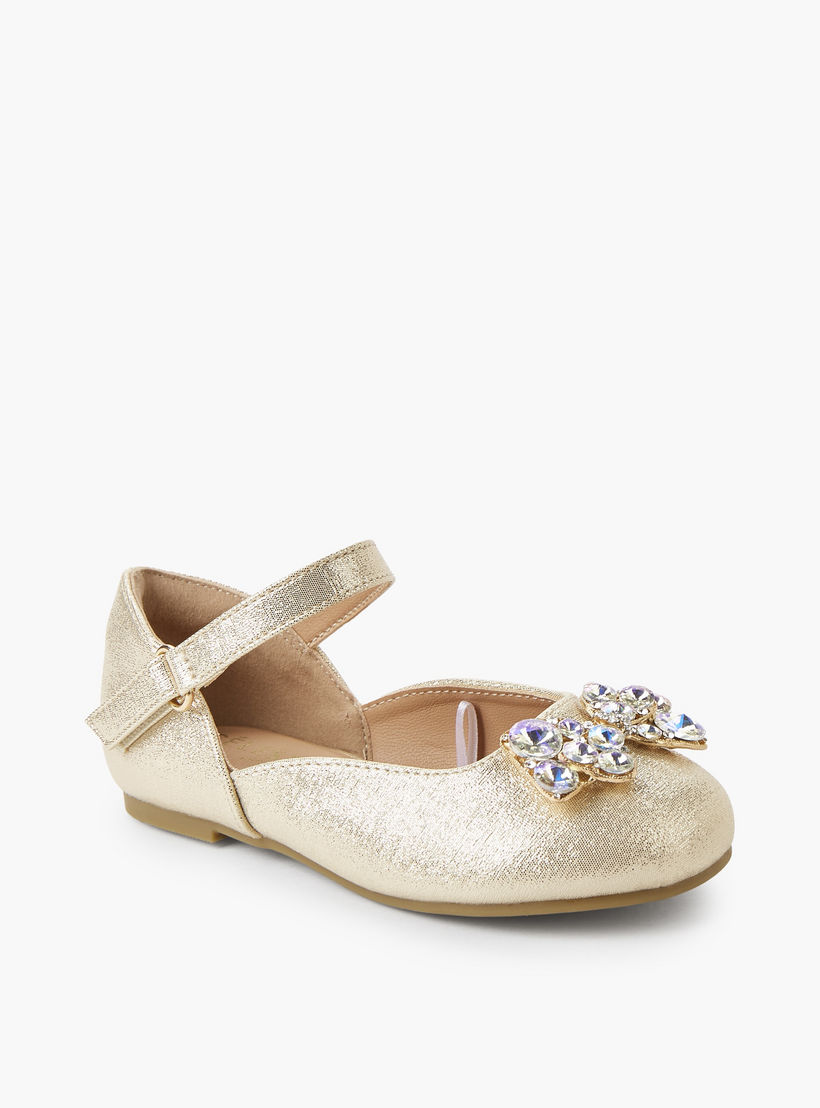 Celeste Girls Hook & Loop Ballerina Shoes-girls-shoes-ballerinas-image-2