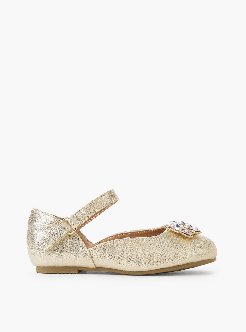 Celeste Girls Hook & Loop Ballerina Shoes-girls-shoes-ballerinas-image-3