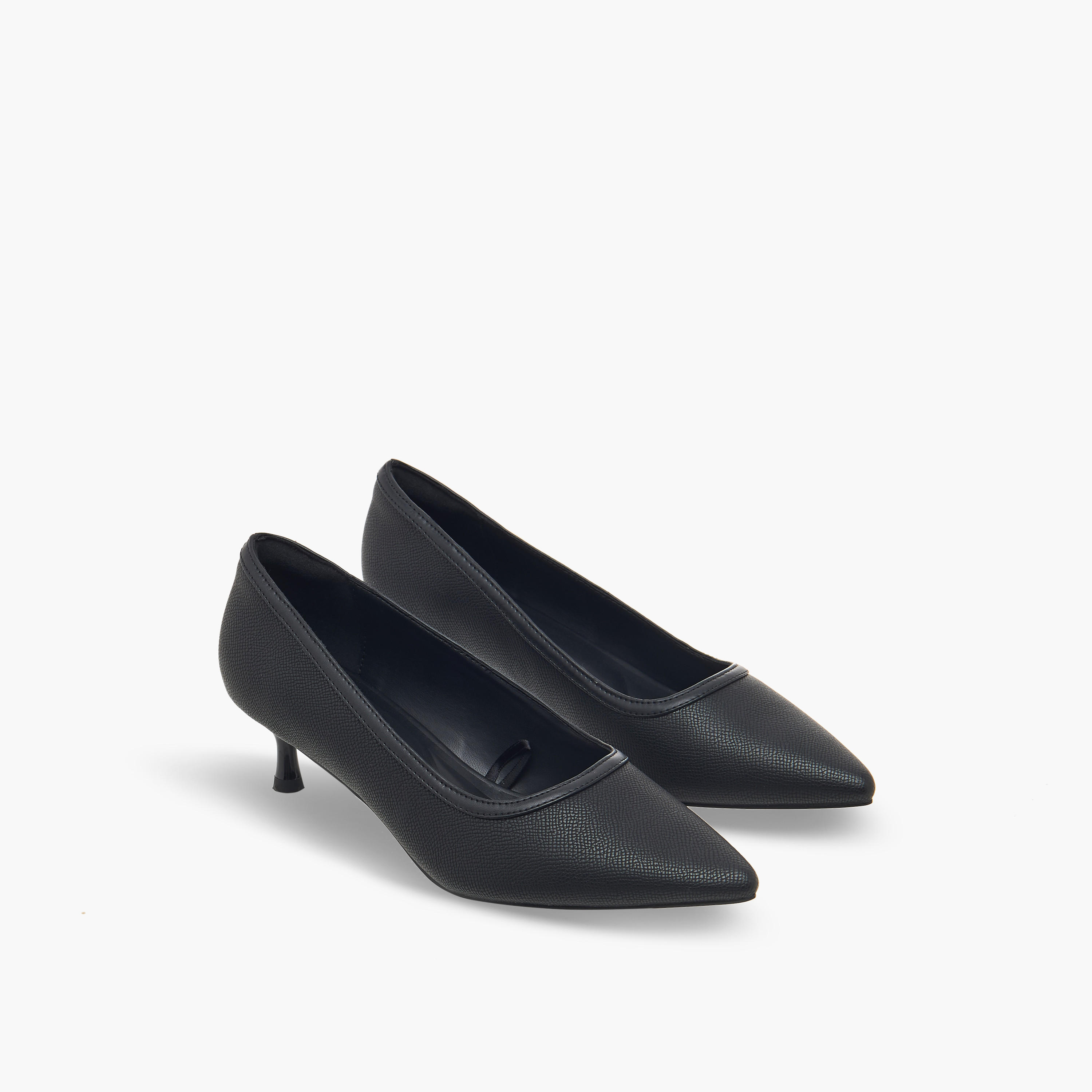 Celeste Women Textured Kitten Heel Shoes-women-shoes-heels-image-1