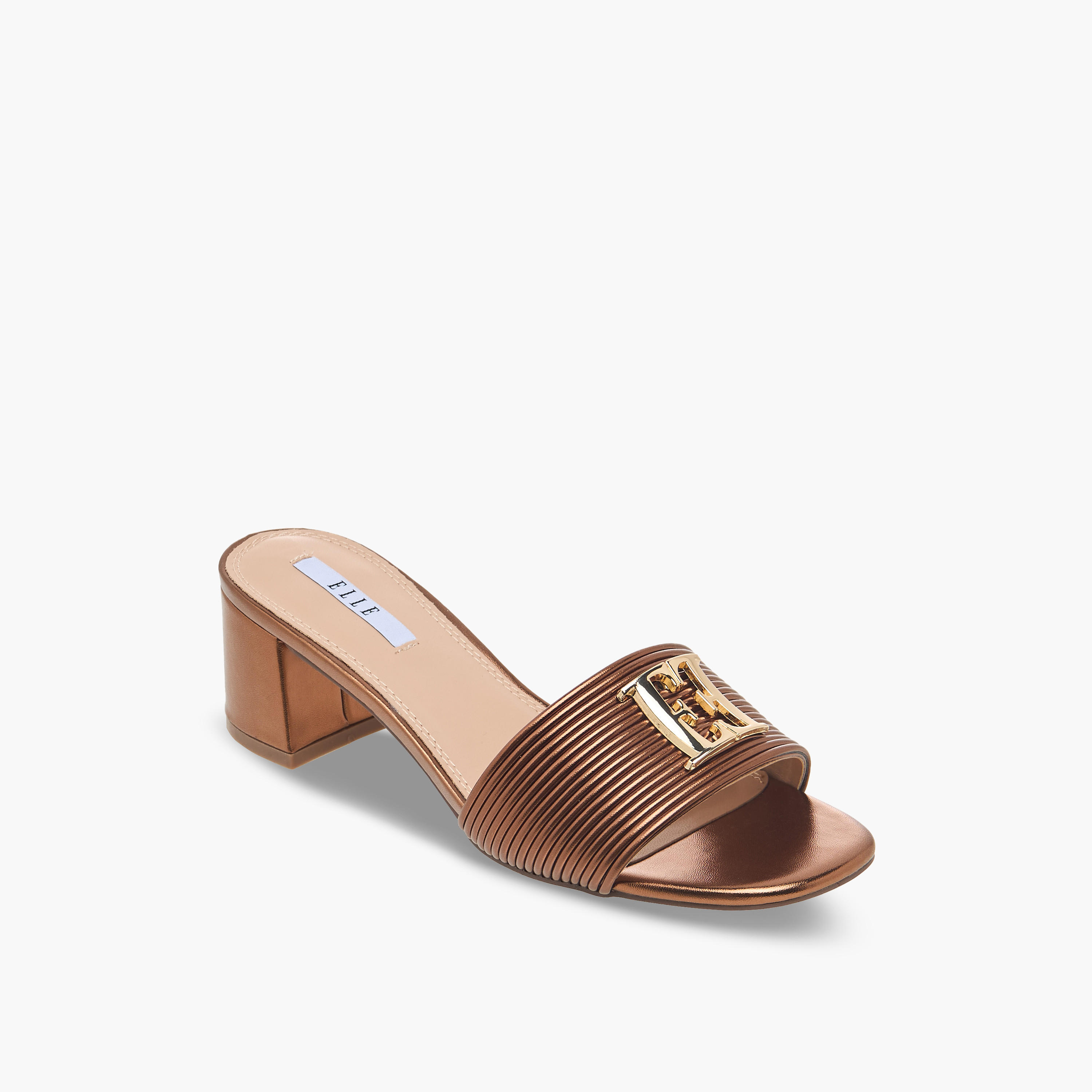 Elle Women Metallic Block Heel Sandals-women-shoes-sandals-heeled-image-2