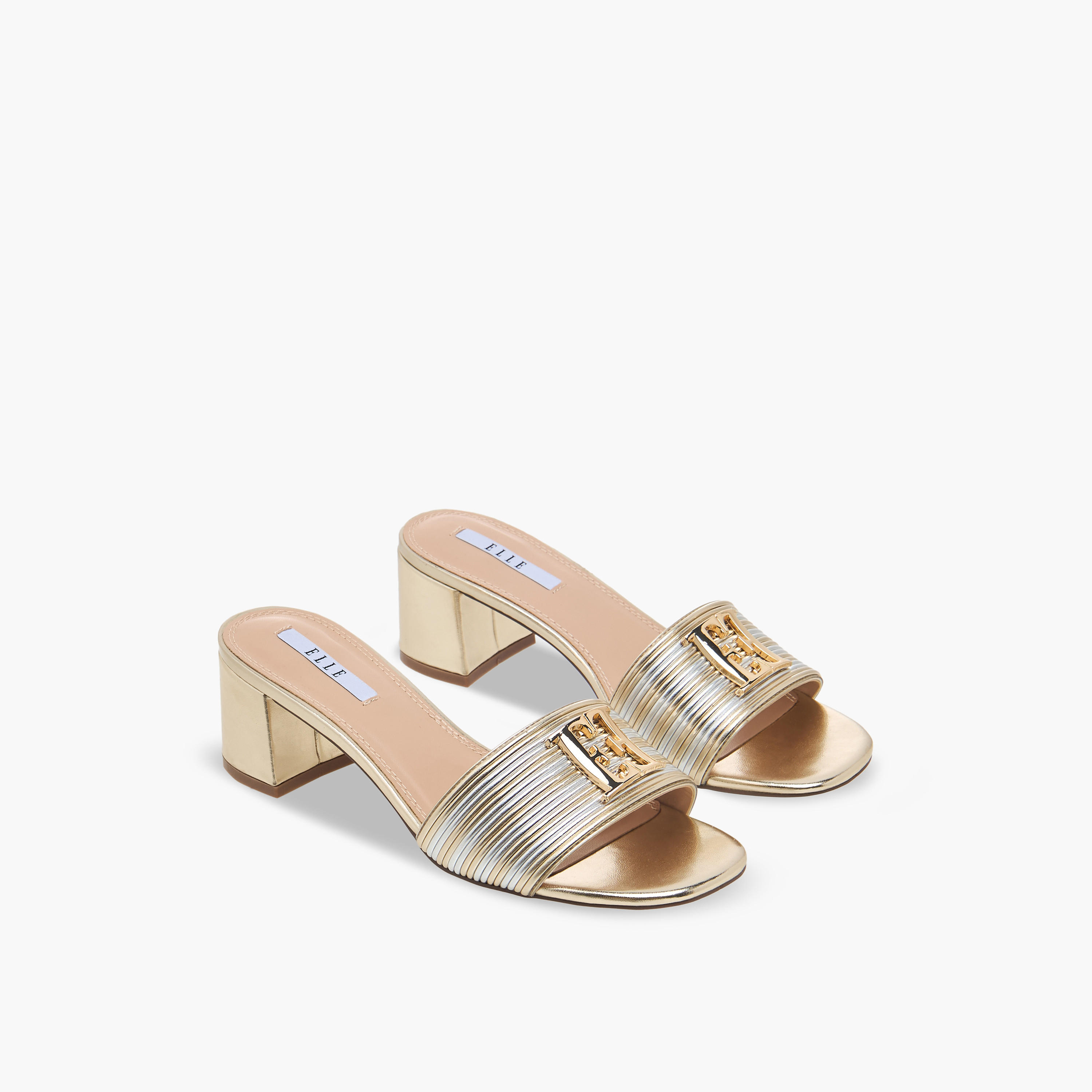 Elle Women Metallic Block Heel Sandals-women-shoes-sandals-heeled-image-1