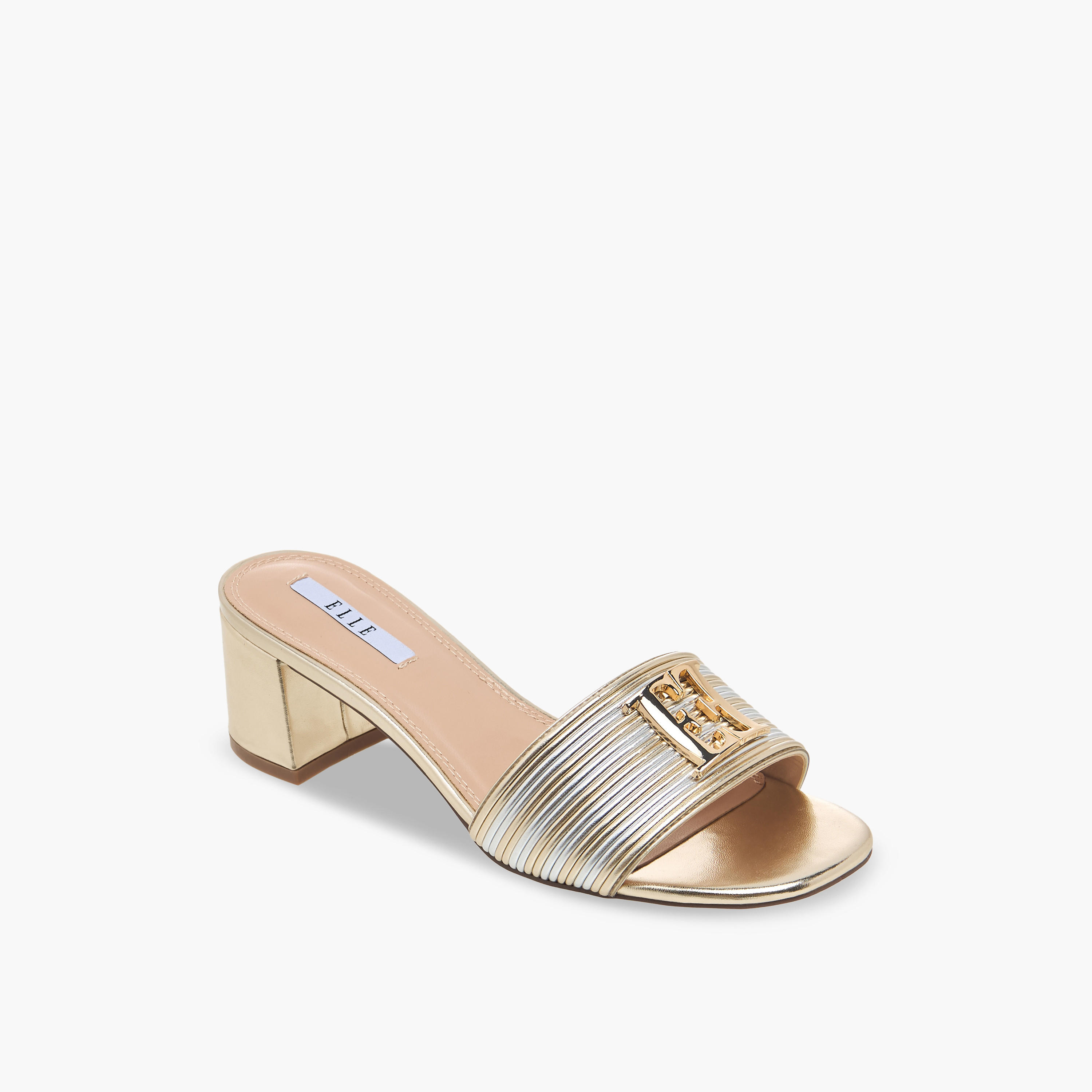 Elle Women Metallic Block Heel Sandals-women-shoes-sandals-heeled-image-2
