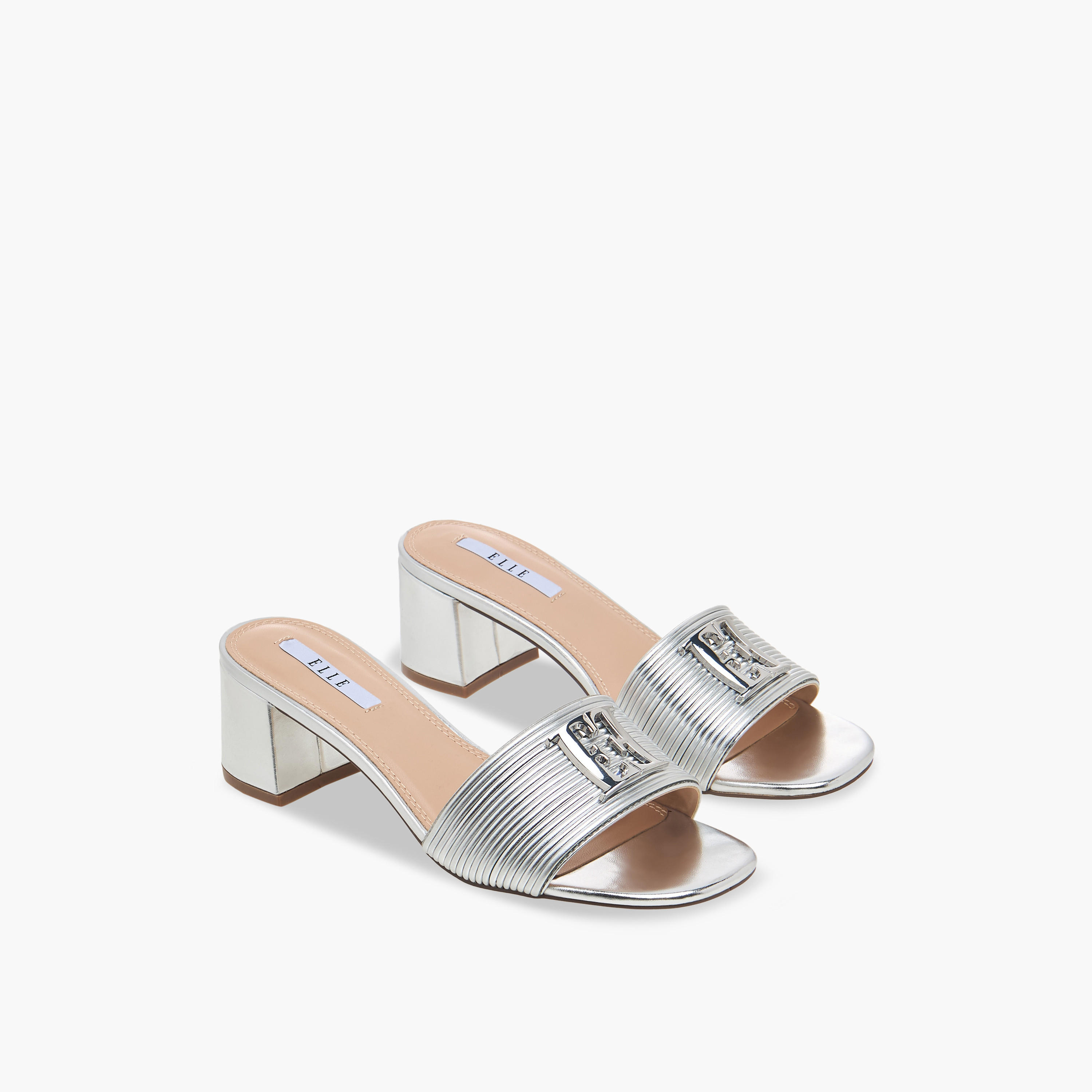 Elle Women Metallic Block Heel Sandals-women-shoes-sandals-heeled-image-1