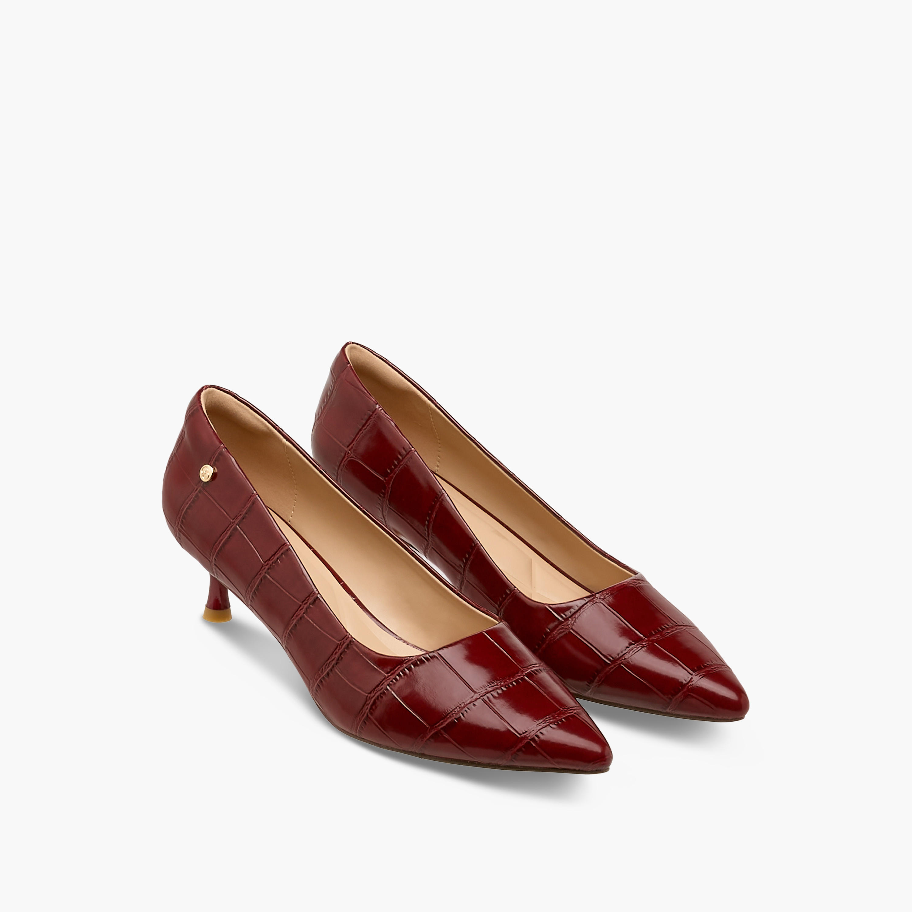 Celeste Women Textured Kitten Heel Pumps-women-shoes-heels-image-1