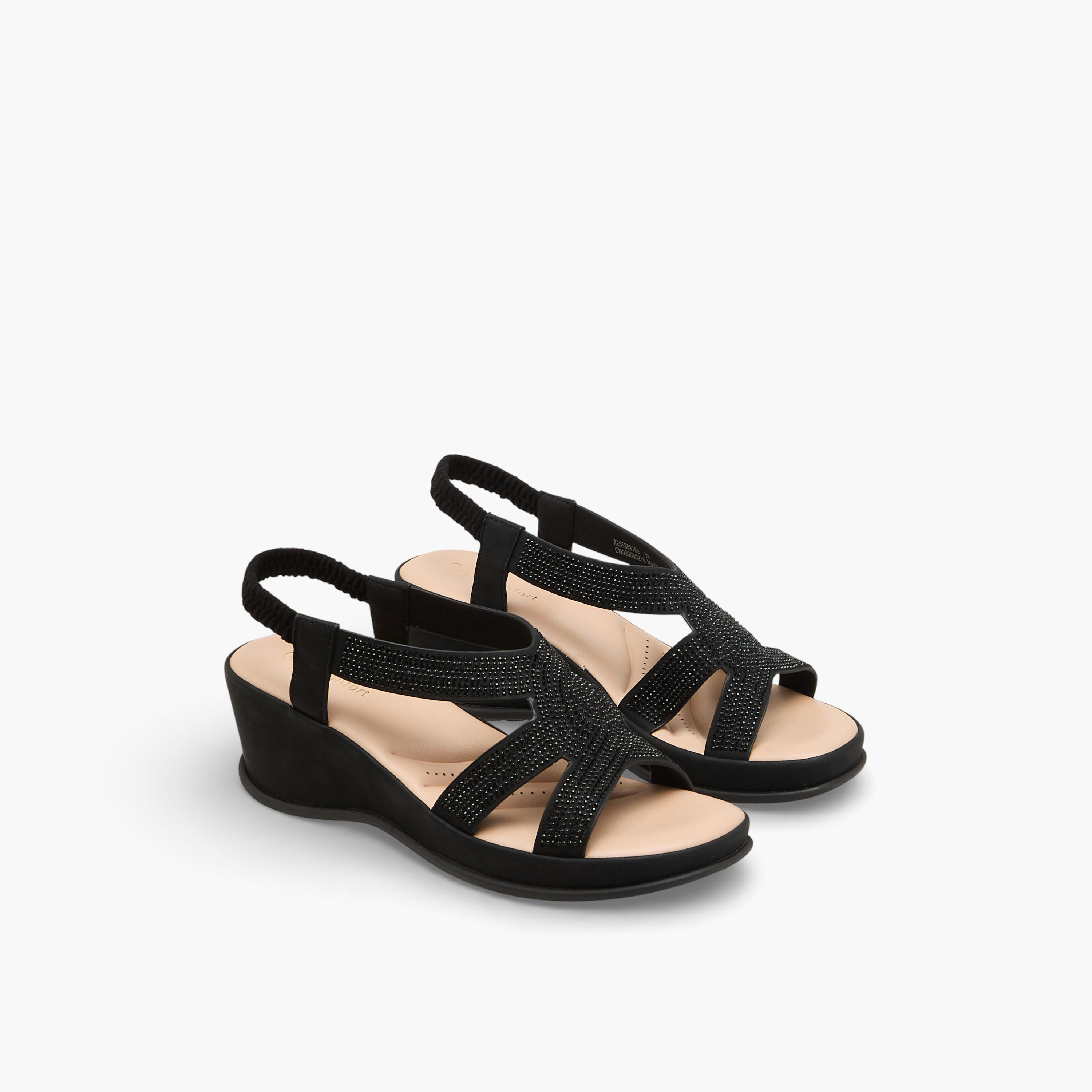 Le Confort Women Wedge Heel Comfort Sandals-women-shoes-sandals-heeled-image-1