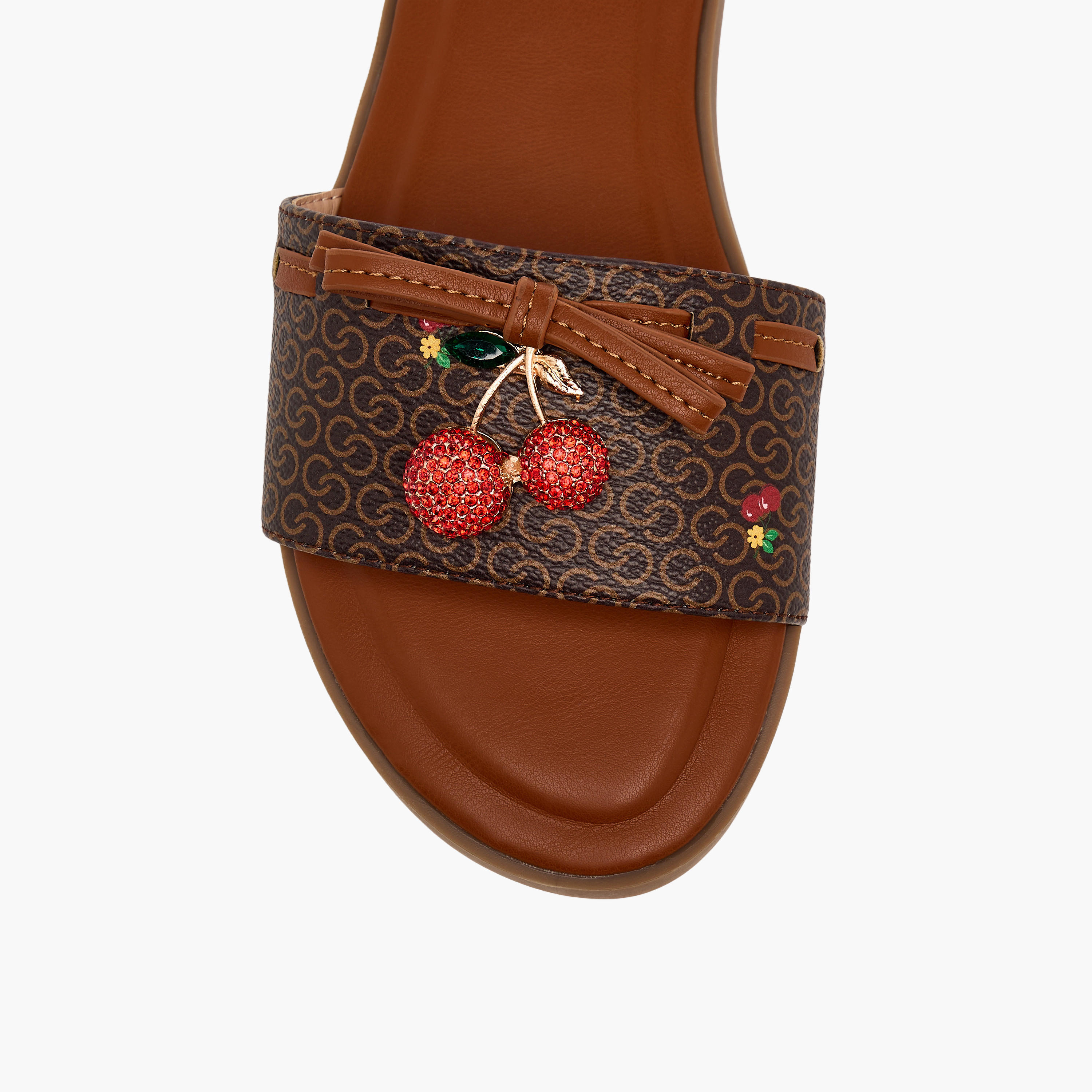 Celeste Women Monogram Print Flat Sandals-women-shoes-flats-sandals-image-4