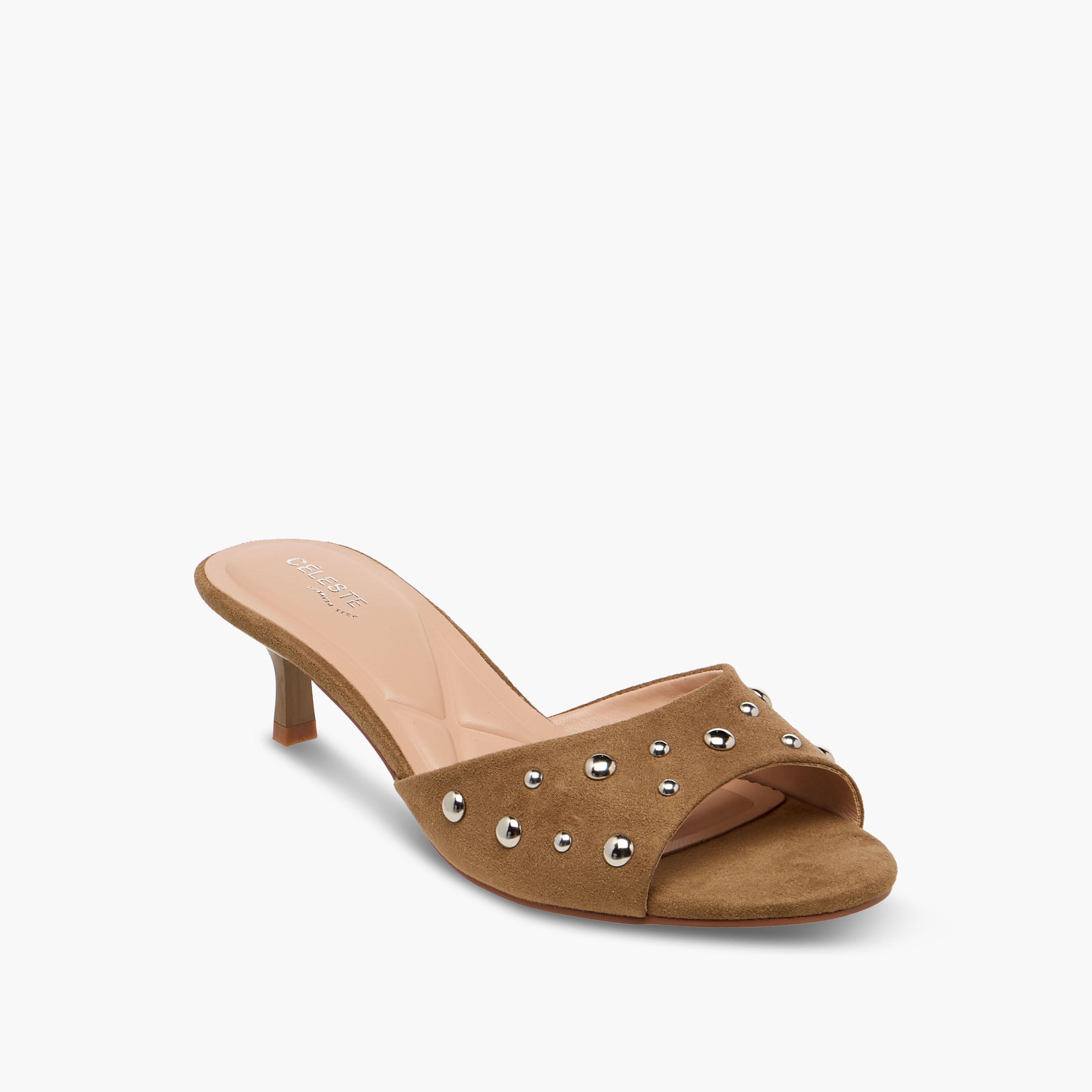 Celeste Women Embellished Suede Kitten Heel Sandals-women-shoes-sandals-heeled-image-2