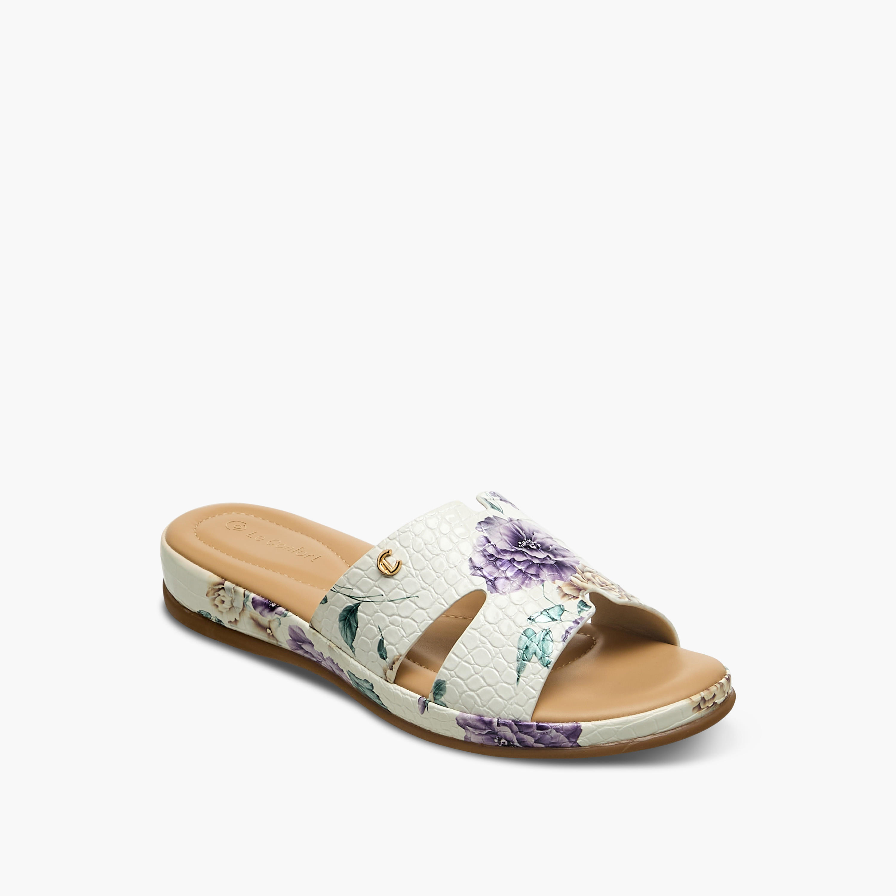 Le Confort Women Floral Print Slide Sandals-women-shoes-flats-sandals-image-2