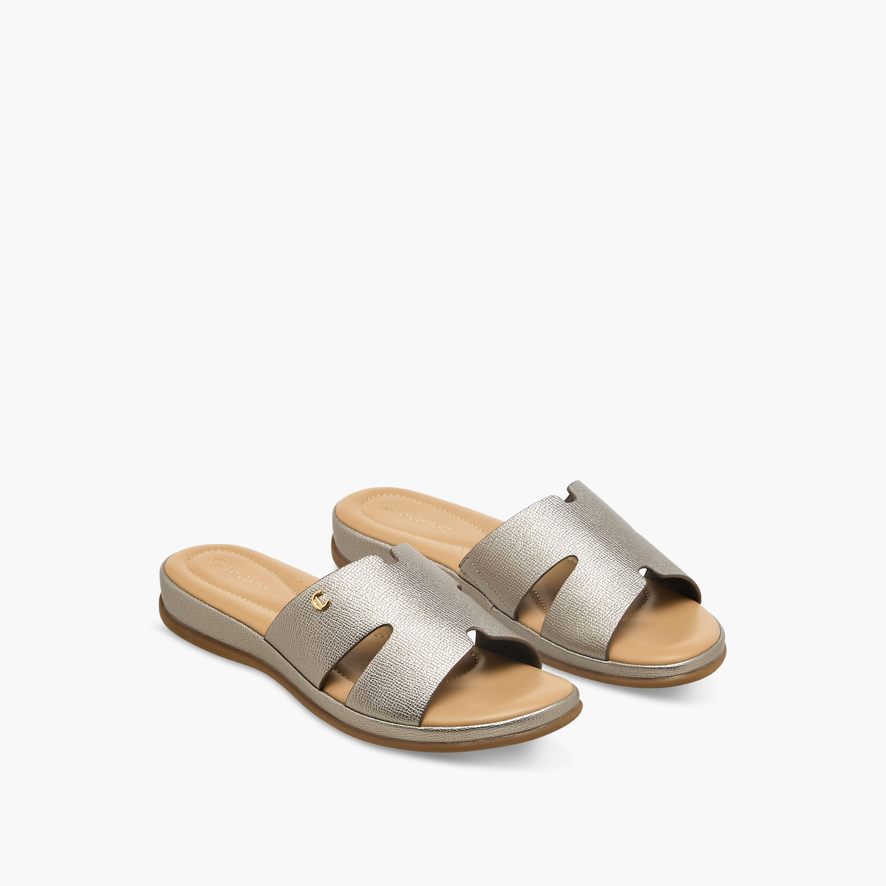 Le Confort Women Textured Slide Sandals-women-shoes-flats-sandals-image-1