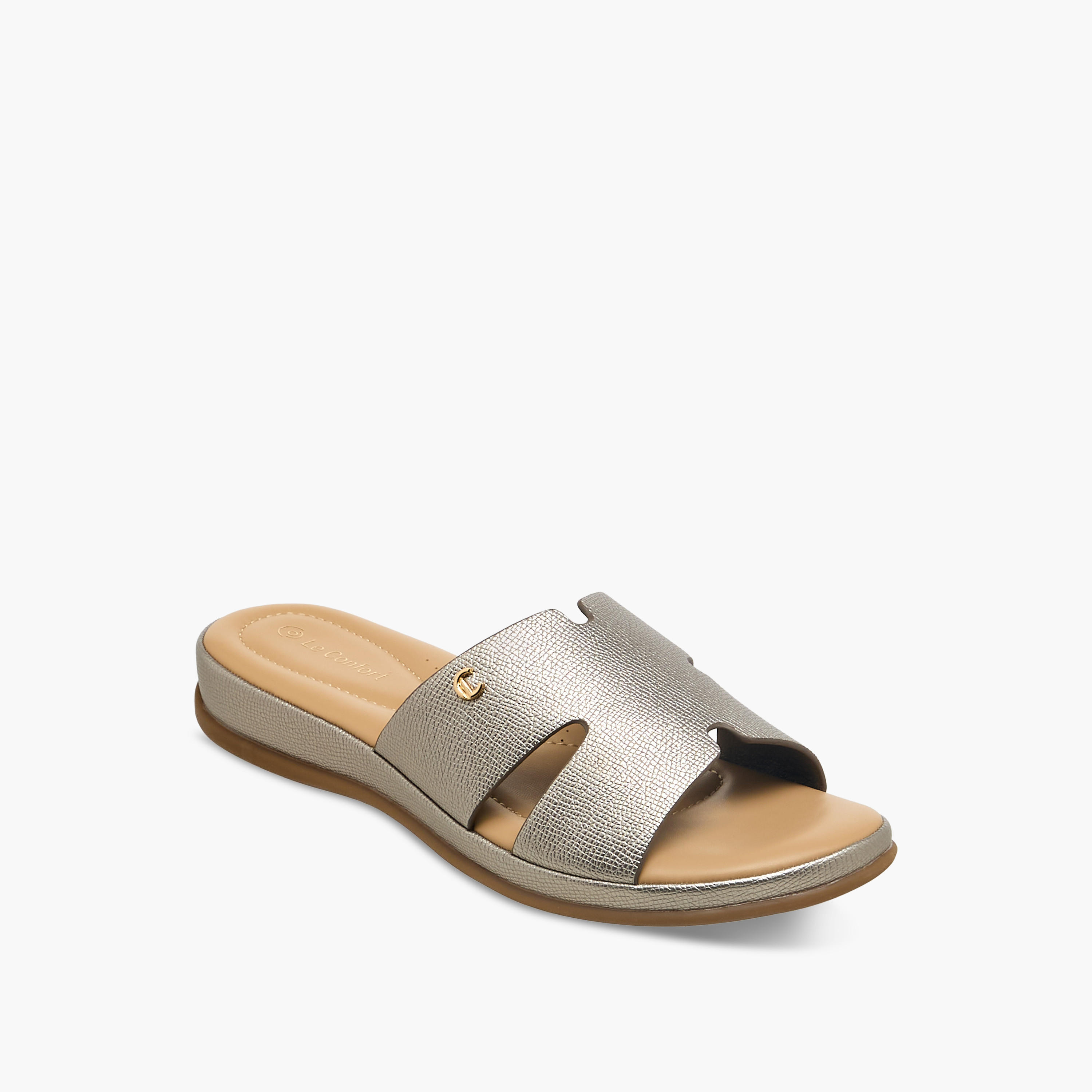 Le Confort Women Textured Slide Sandals-women-shoes-flats-sandals-image-2