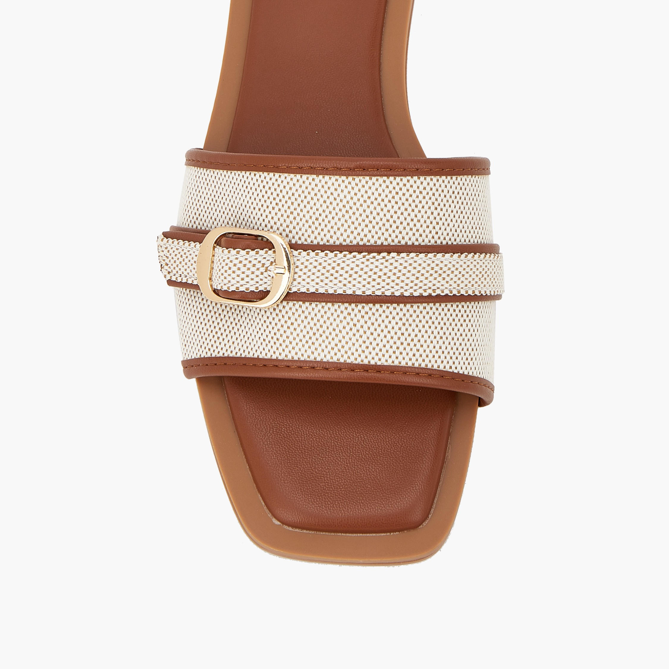 Celeste Women Textured Buckle Detail Flat Sandals-women-shoes-sandals-flats-image-4