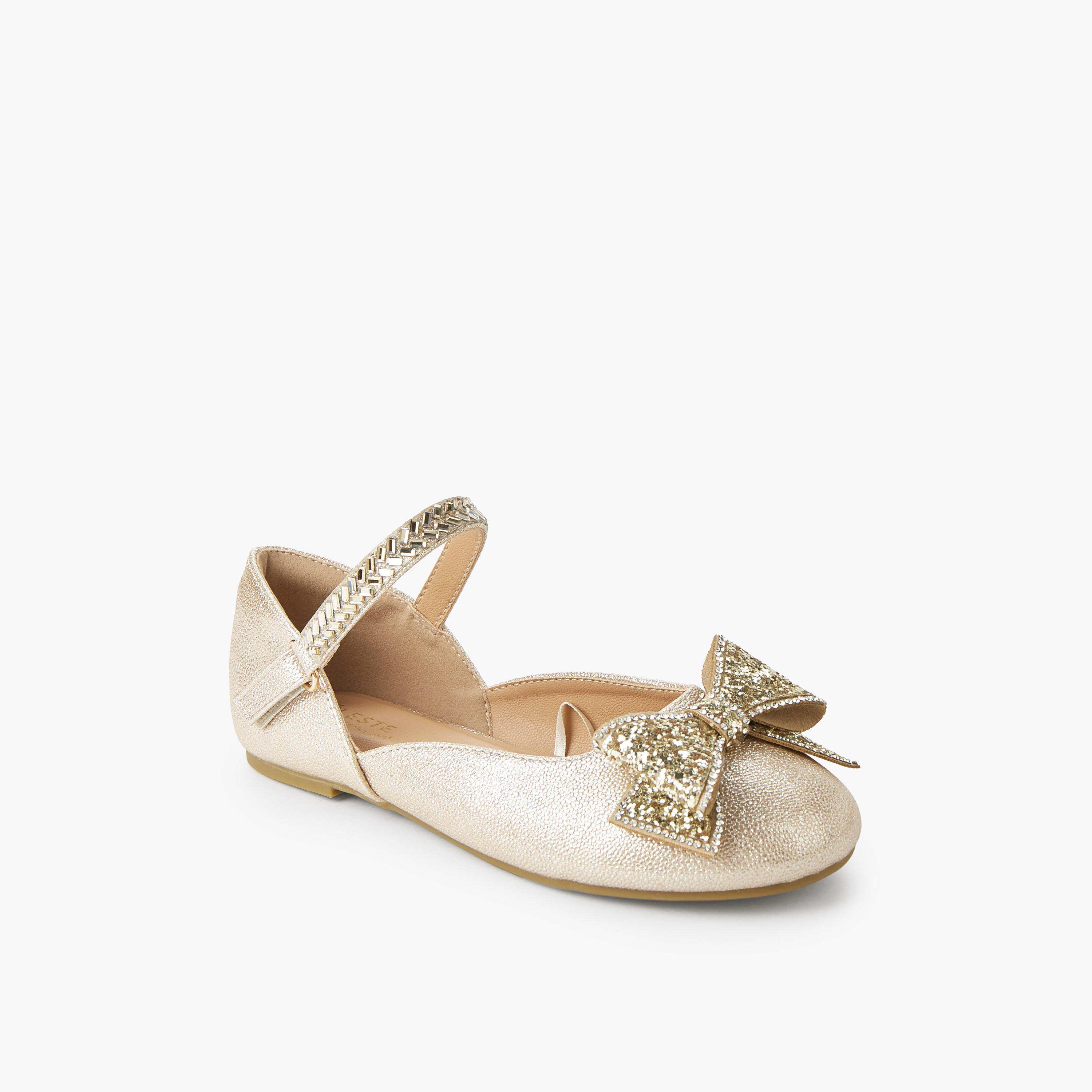 Celeste Girls Hook & Loop Ballerina Shoes-girls-shoes-ballerinas-image-2