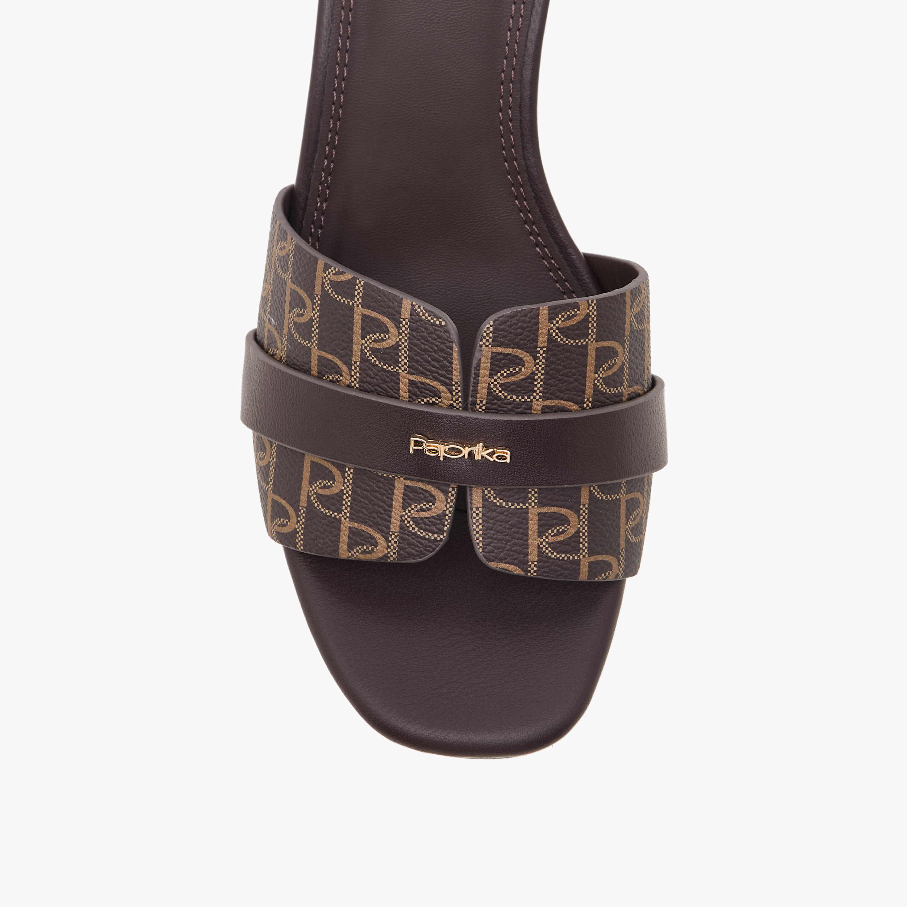 Paprika Women Monogram Print Slip-On Sandals-women-shoes-sandals-heeled-image-4