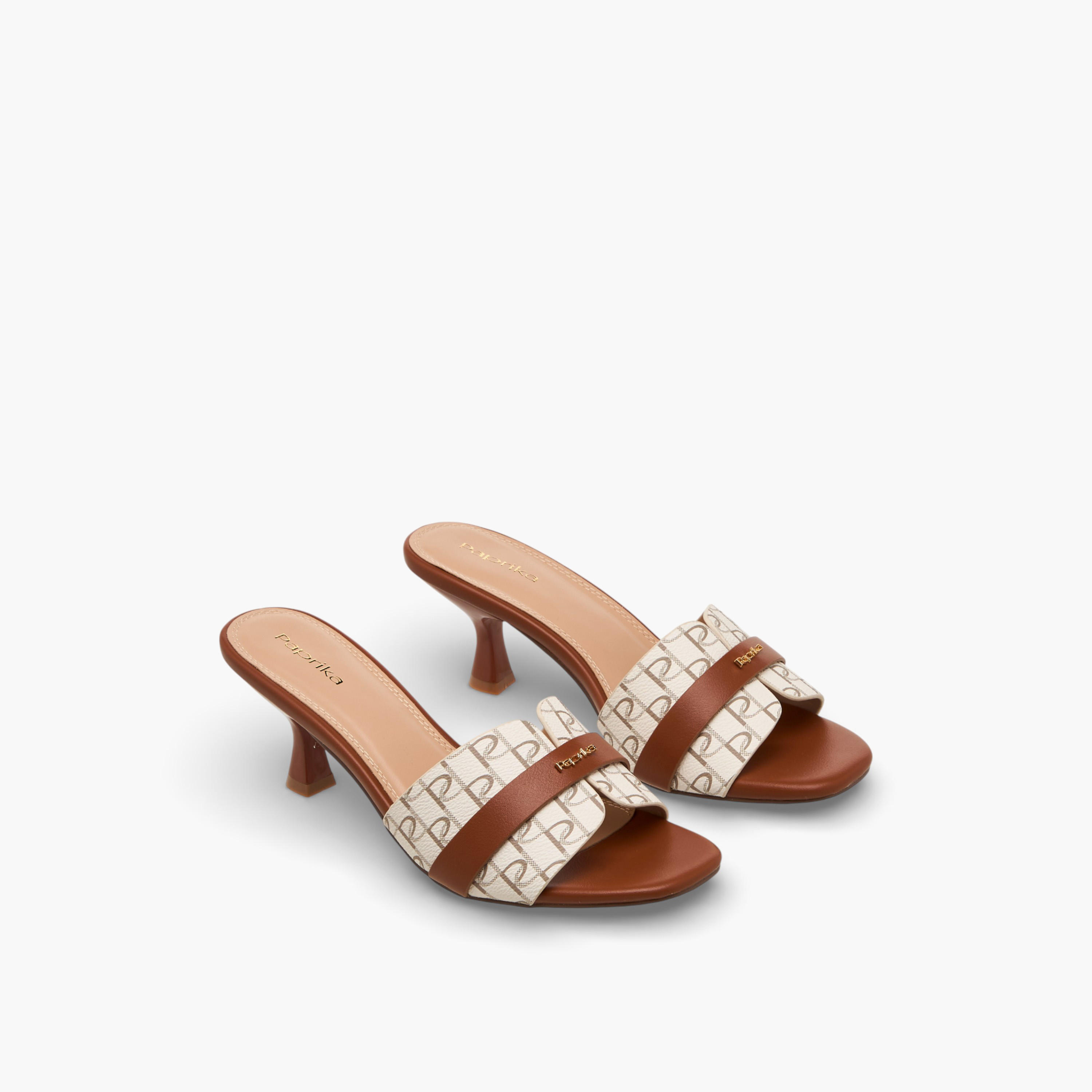 Paprika Women Monogram Print Slip-On Sandals-women-shoes-sandals-heeled-image-1
