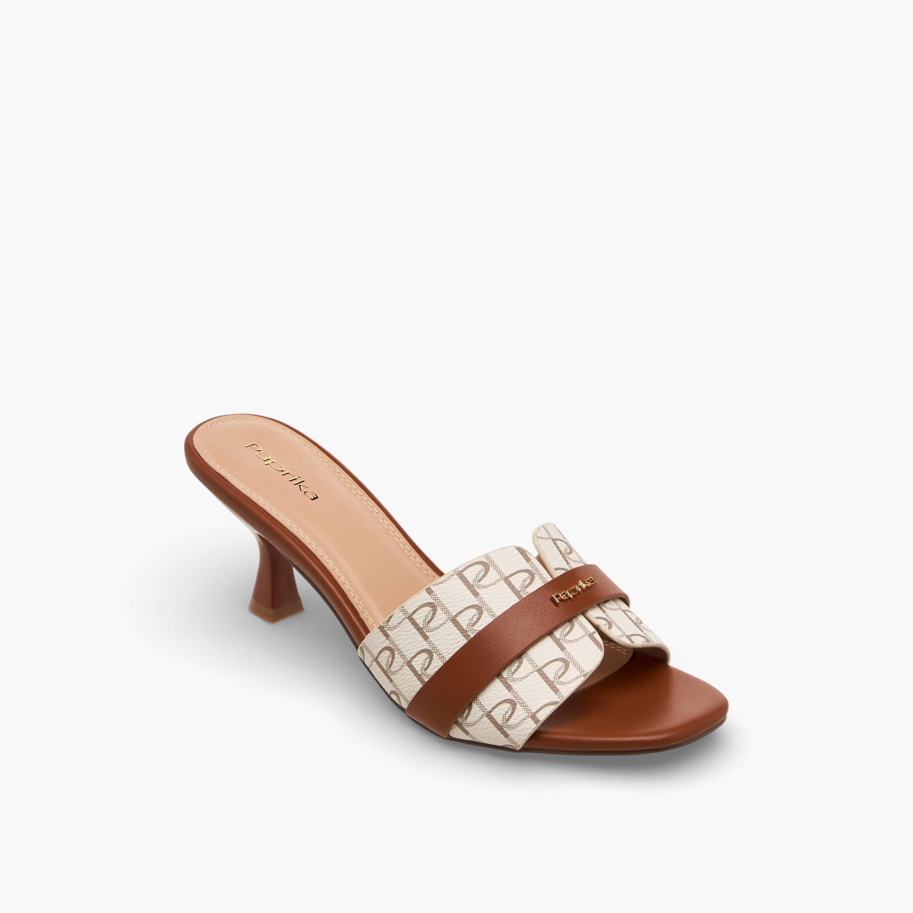 Paprika Women Monogram Print Slip-On Sandals-women-shoes-sandals-heeled-image-2