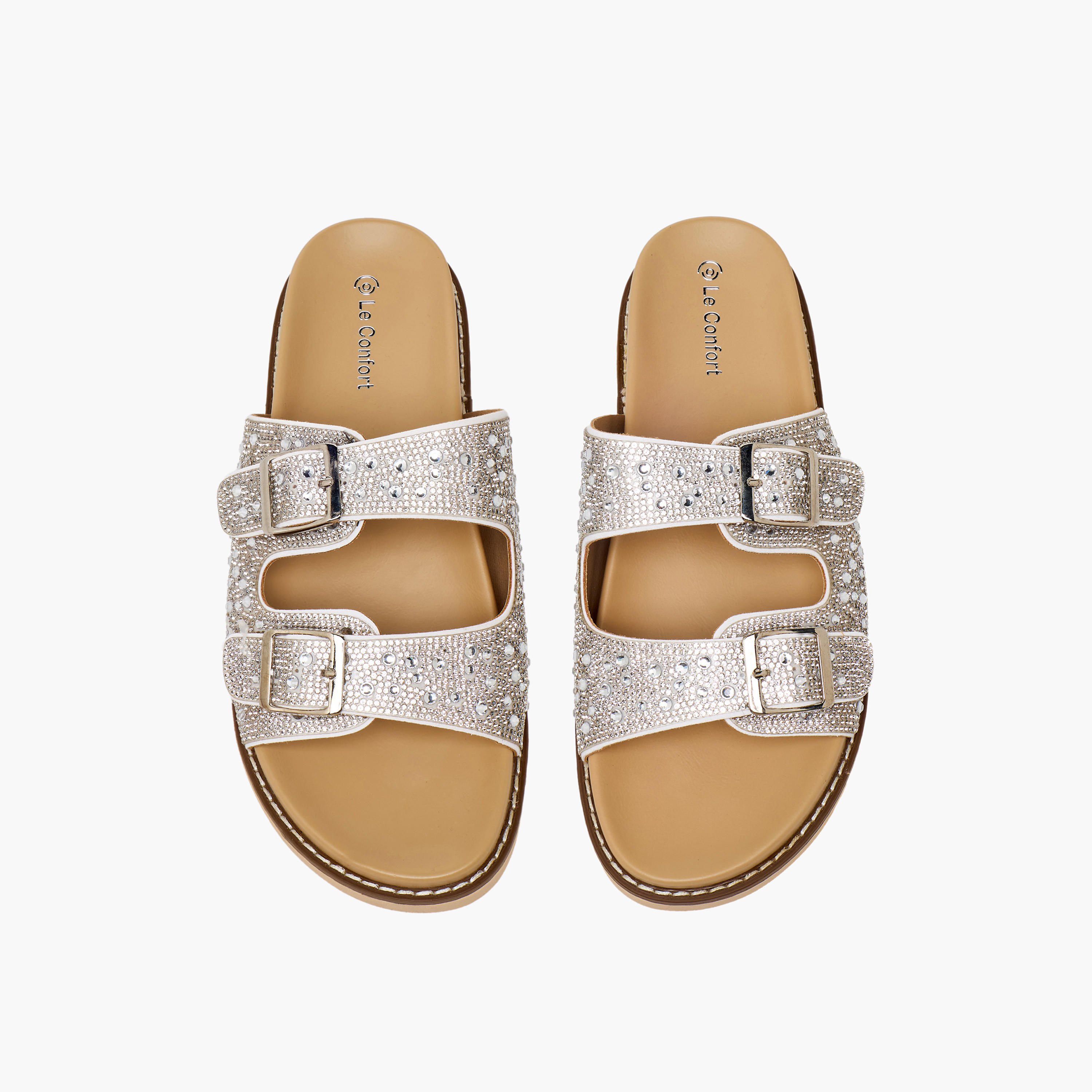 Le Confort Women Embellished Buckle Accent Sandals-women-shoes-sandals-flats-image-1