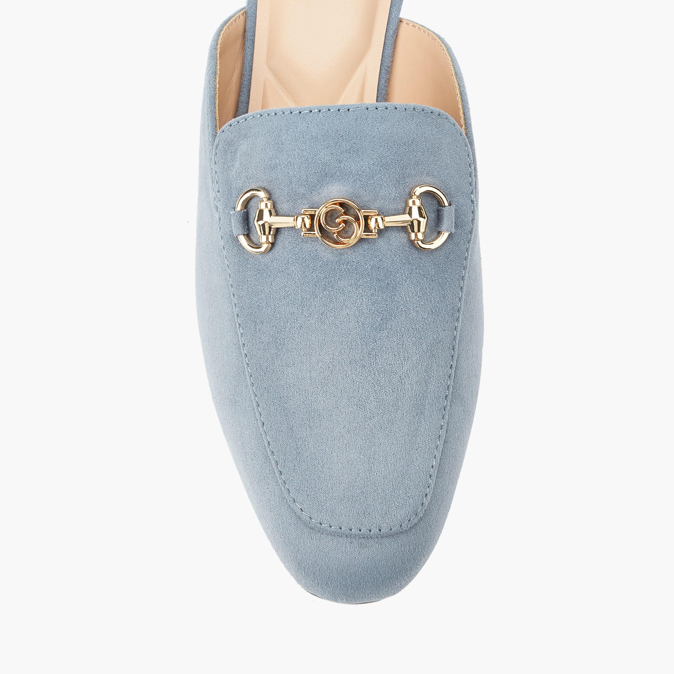Celeste Women Horsebit Detail Suede Slip-On Mules-women-shoes-flats-mules-image-4