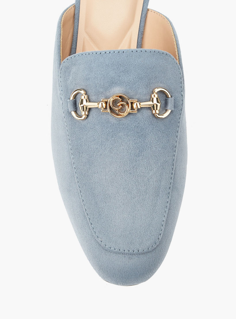 Celeste Women Horsebit Detail Suede Slip-On Mules-women-shoes-flats-mules-image-4