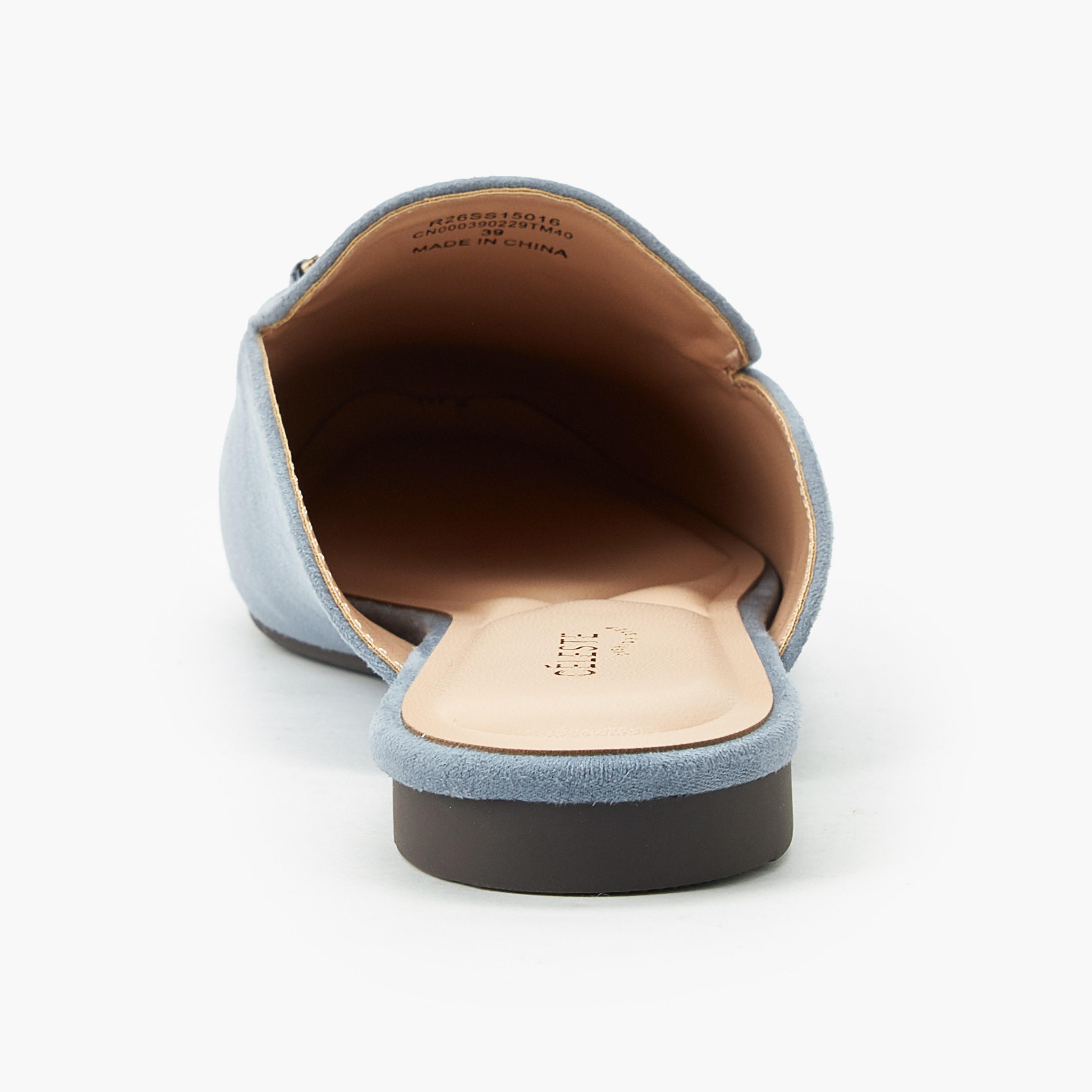 Celeste Women Horsebit Detail Suede Slip-On Mules-women-shoes-flats-mules-image-5