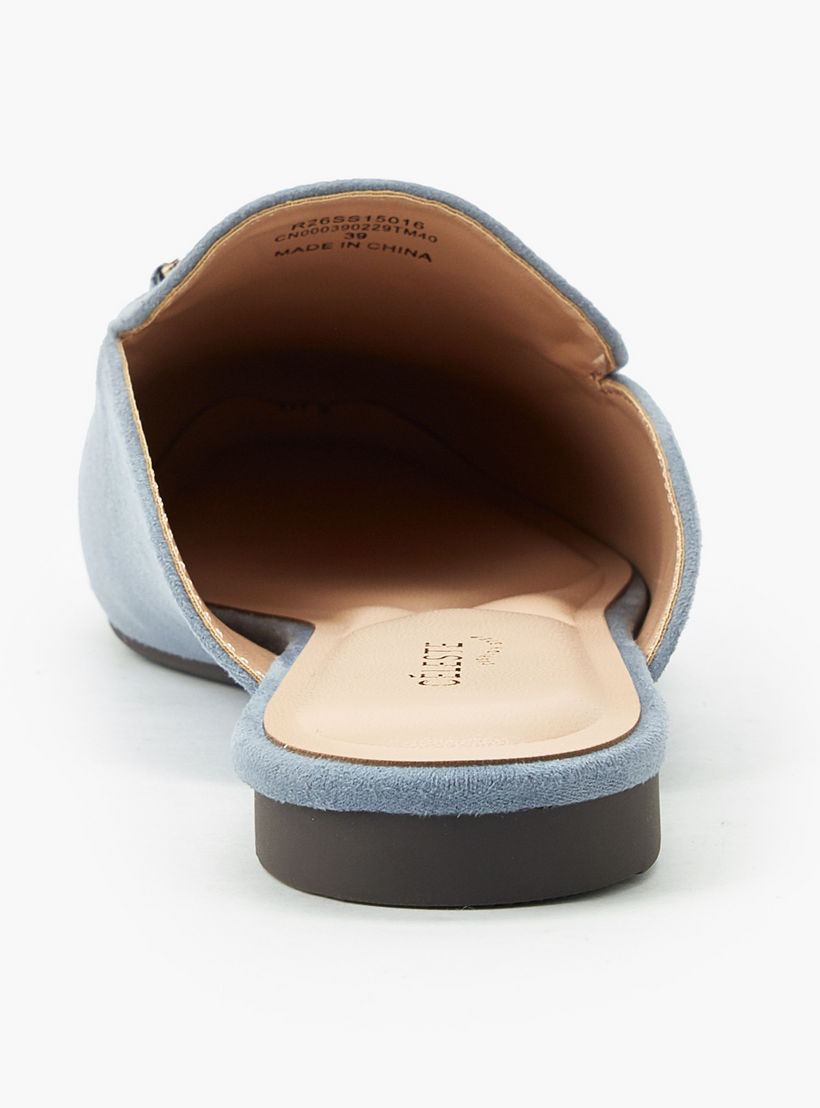 Celeste Women Horsebit Detail Suede Slip-On Mules-women-shoes-flats-mules-image-5