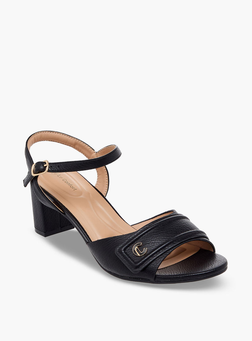 صندل بارز الملمس بكعب عريض من لو كونفورت-women-shoes-sandals-heeled-image-2