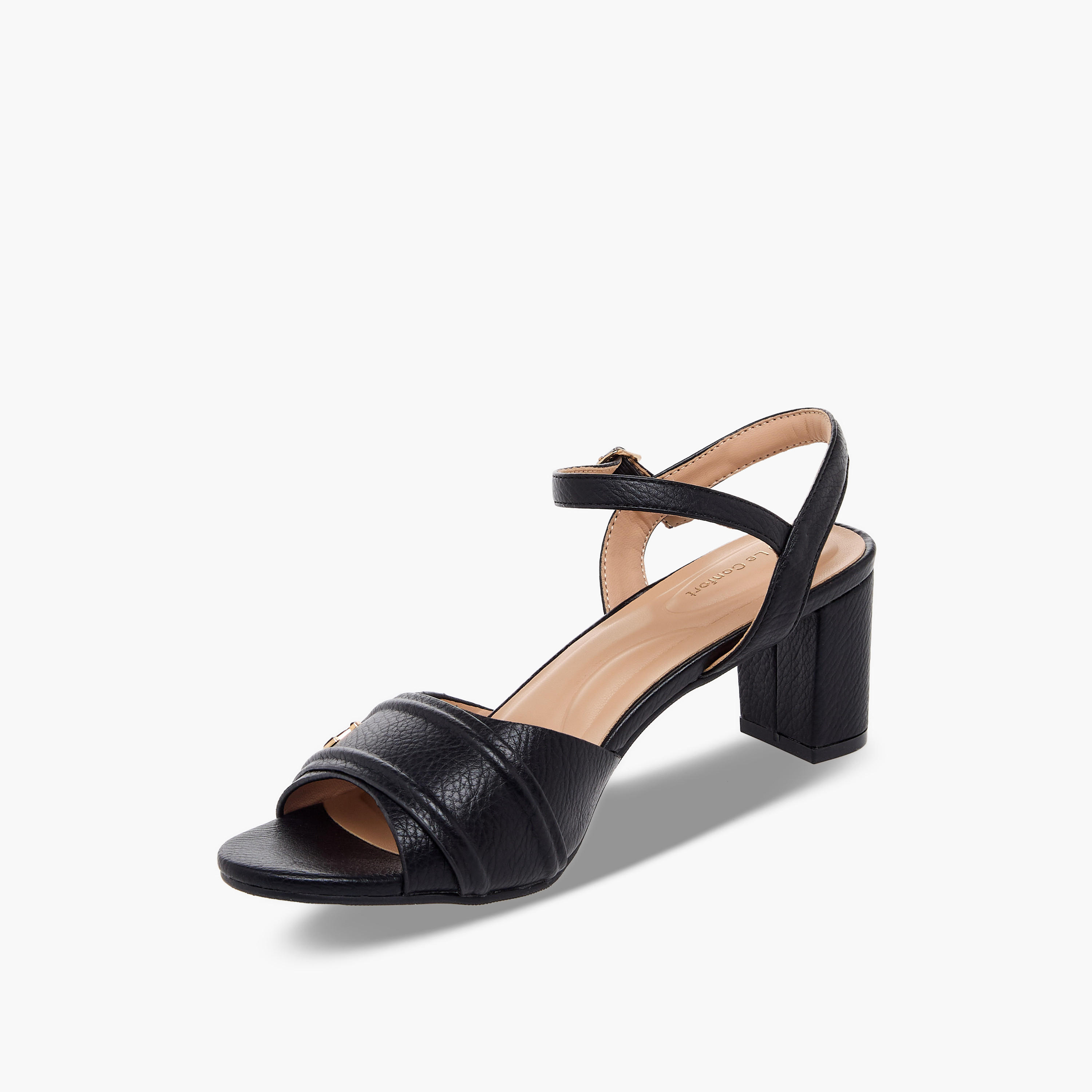 صندل بارز الملمس بكعب عريض من لو كونفورت-women-shoes-sandals-heeled-image-4