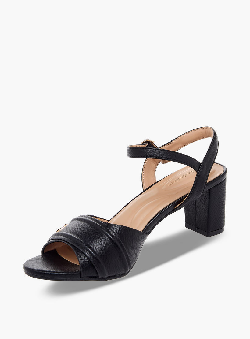 صندل بارز الملمس بكعب عريض من لو كونفورت-women-shoes-sandals-heeled-image-4