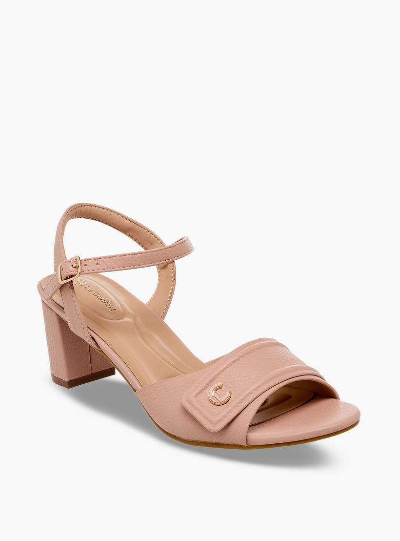 Le Confort Women Textured Block Heel Sandals-women-shoes-sandals-heeled-image-2