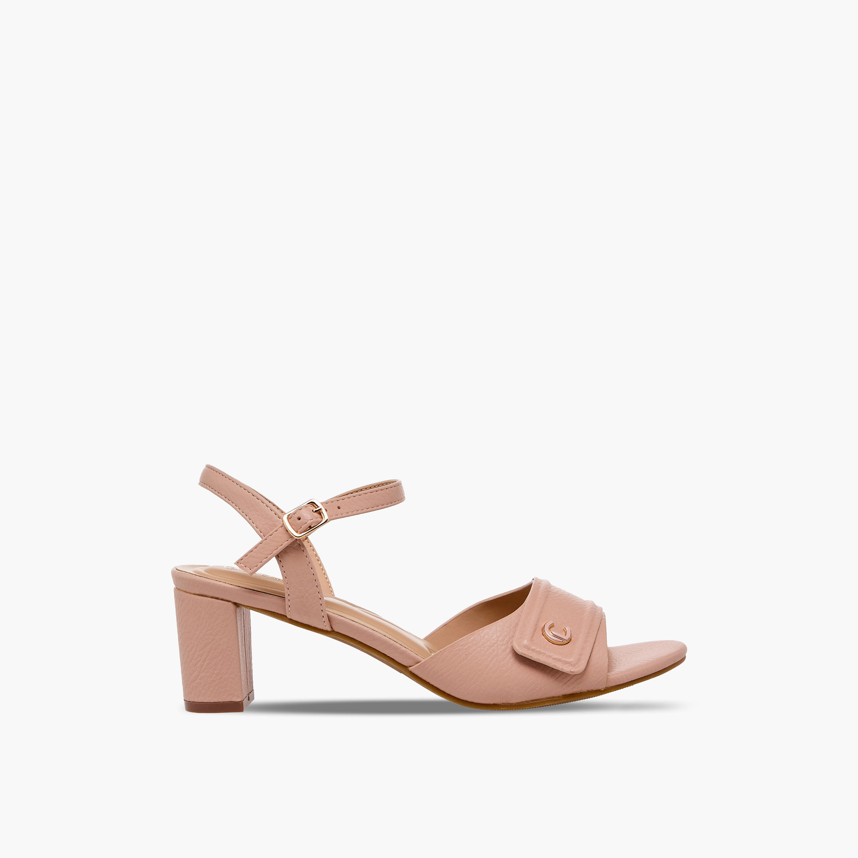 Le Confort Women Textured Block Heel Sandals-women-shoes-sandals-heeled-image-3