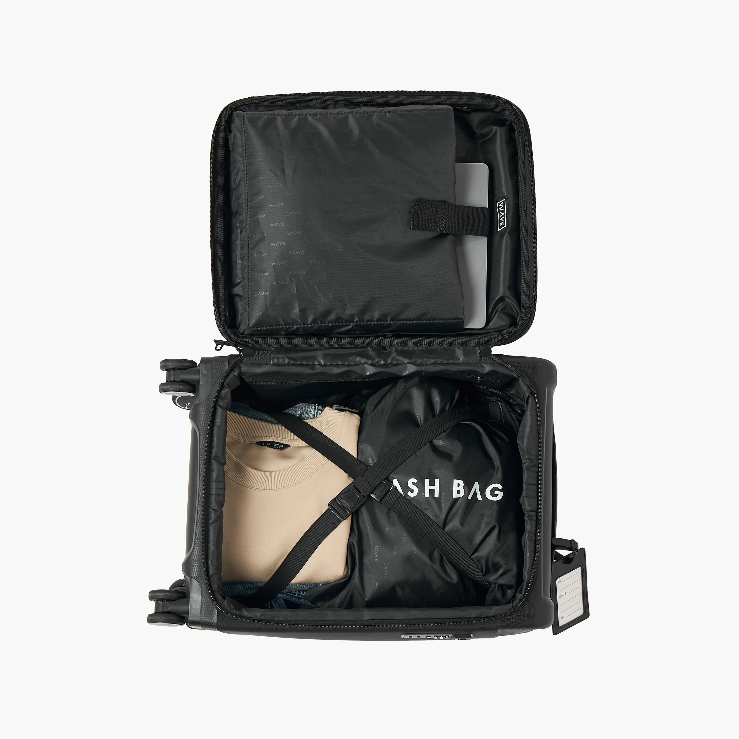 WAVE Textured Softcase Luggage Trolley with Retractable Handle - 20 inches Cabin Bag-travel-luggagesandbags-luggage-image-8