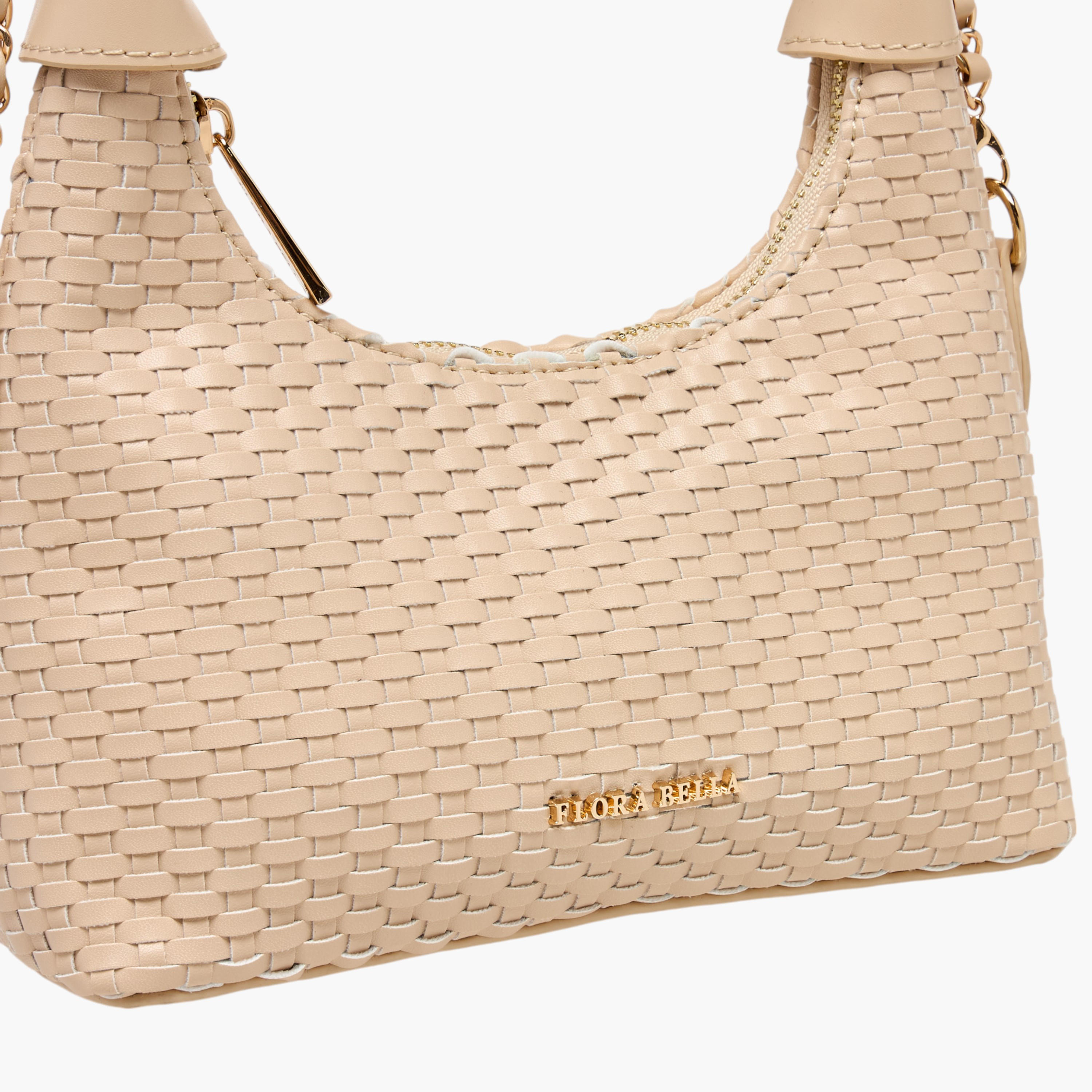 Flora Bella Weave Textured Shoulder Bag with Zip Closure-women-bagsandwallets-handbags-image-5
