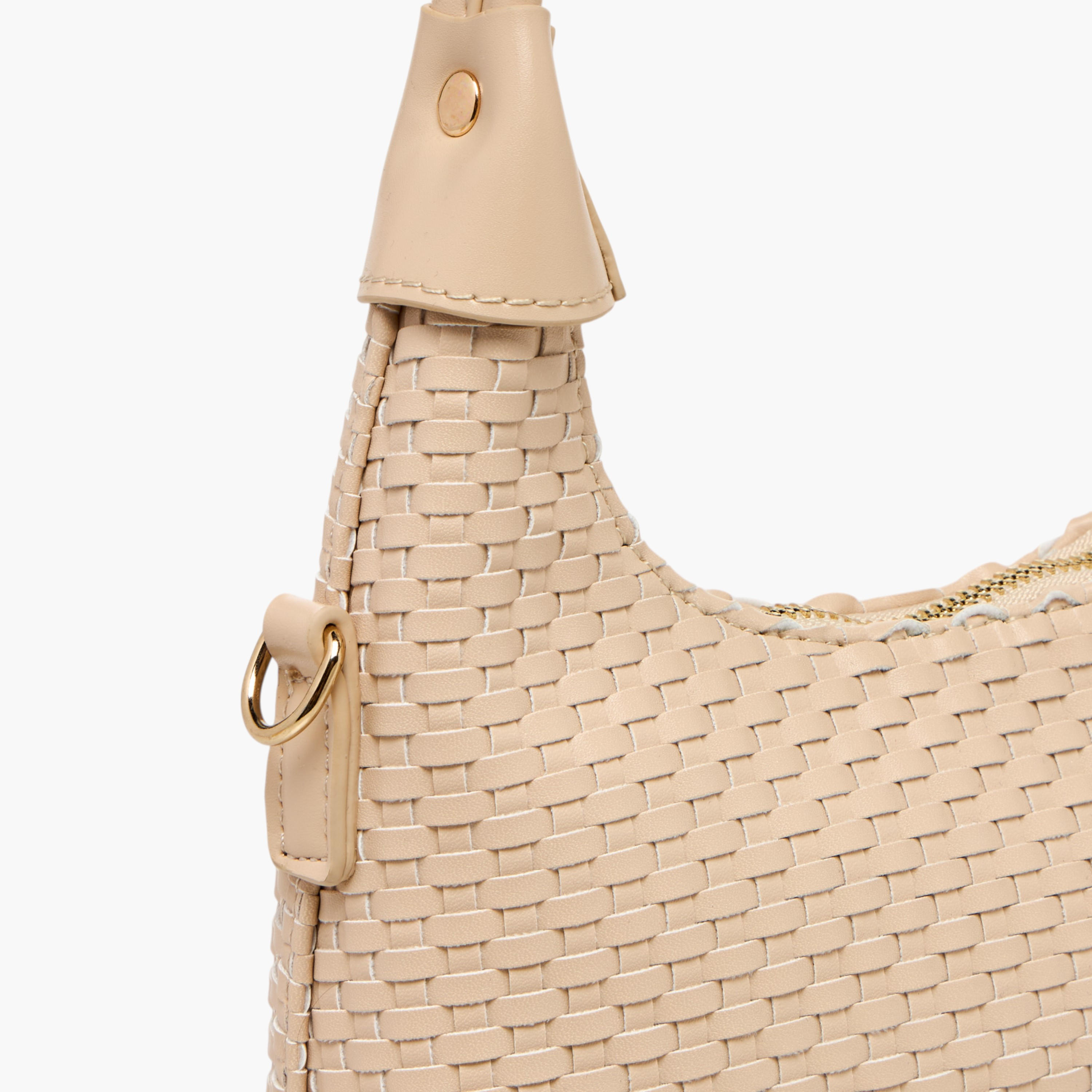 Flora Bella Weave Textured Shoulder Bag with Zip Closure-women-bagsandwallets-handbags-image-6