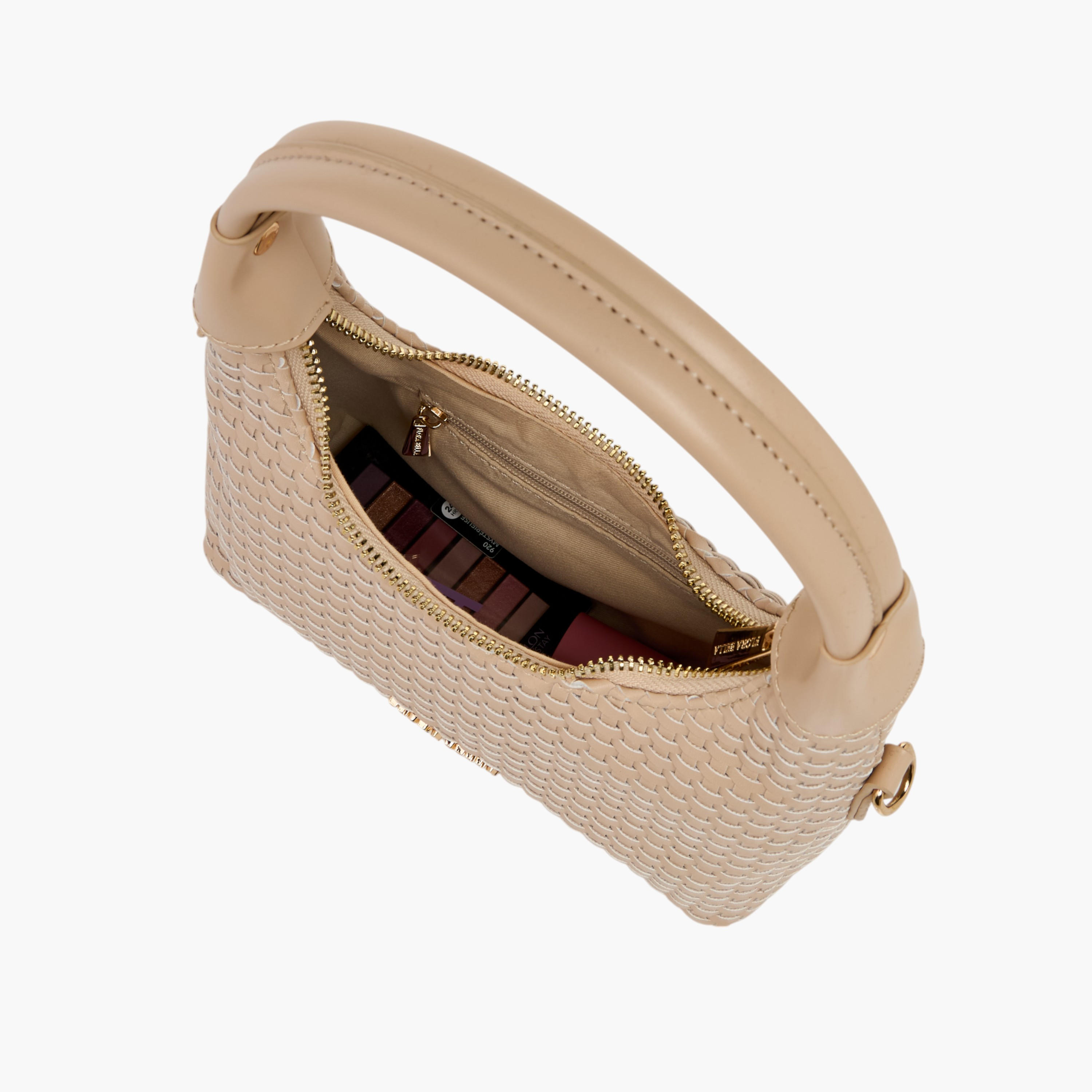 Flora Bella Weave Textured Shoulder Bag with Zip Closure-women-bagsandwallets-handbags-image-9