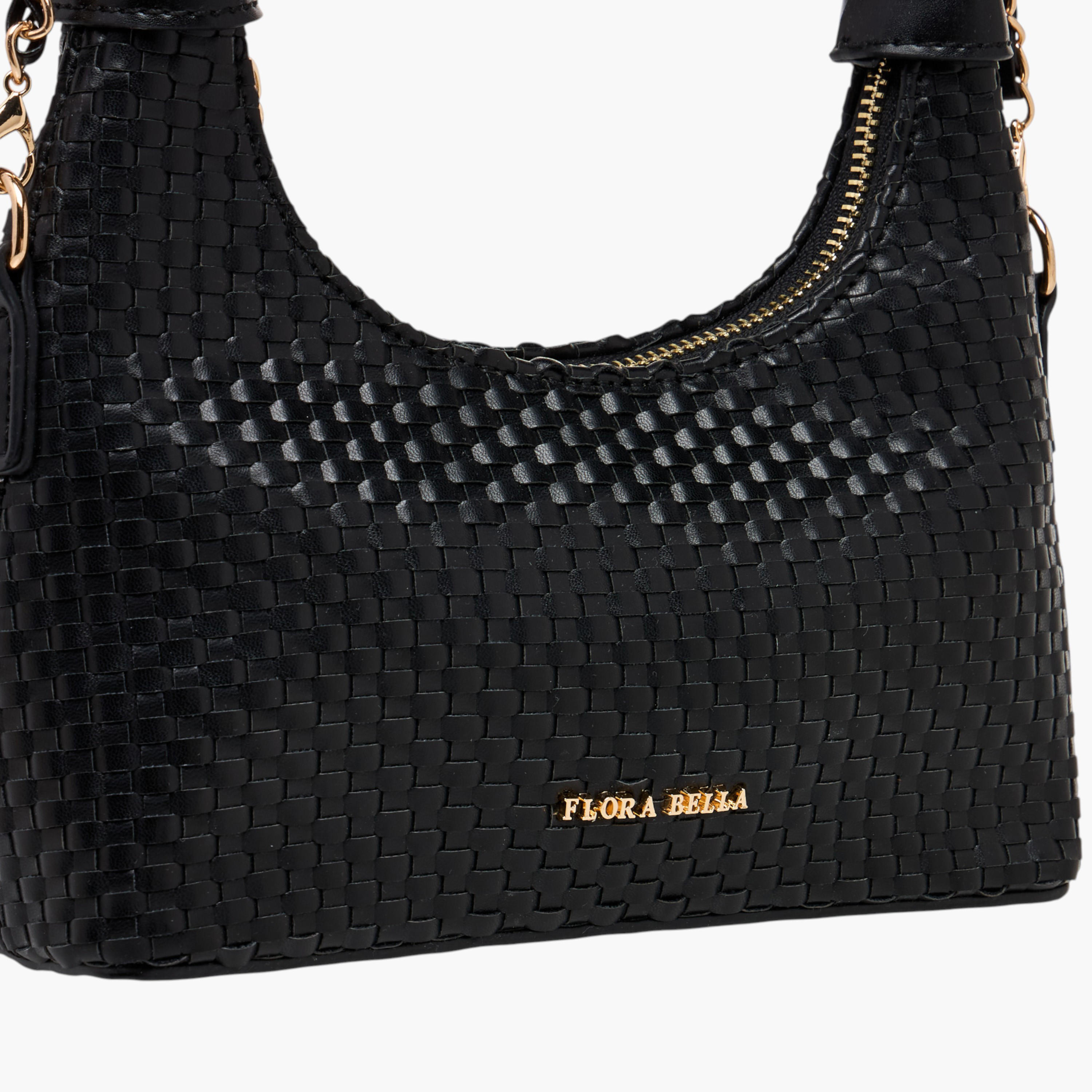 شنطة كتف منسوجة بارزة الملمس بسحاب إغلاق من فلورا بيلا-women-bagsandwallets-handbags-image-5