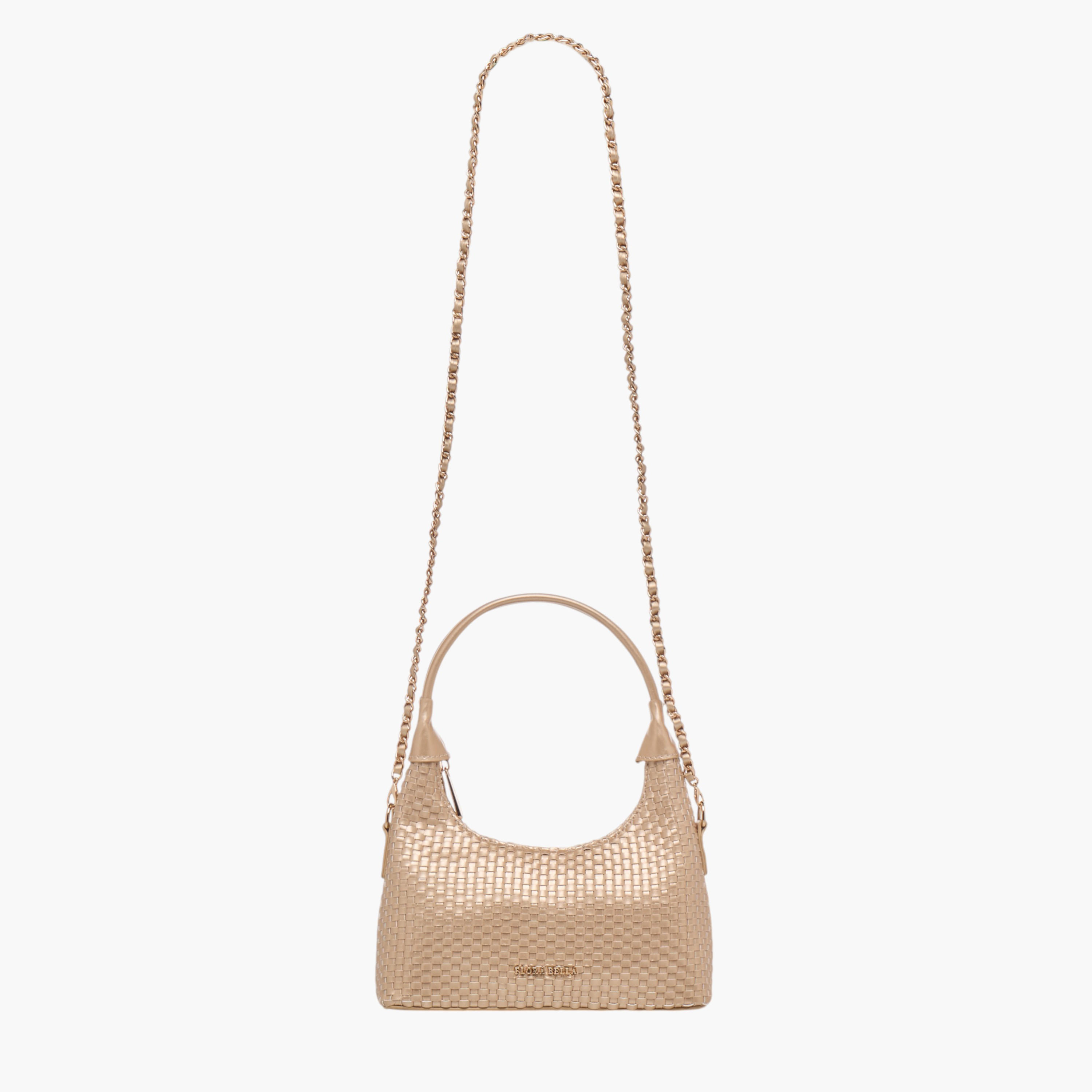 Flora Bella Weave Textured Shoulder Bag with Zip Closure-women-bagsandwallets-handbags-image-3