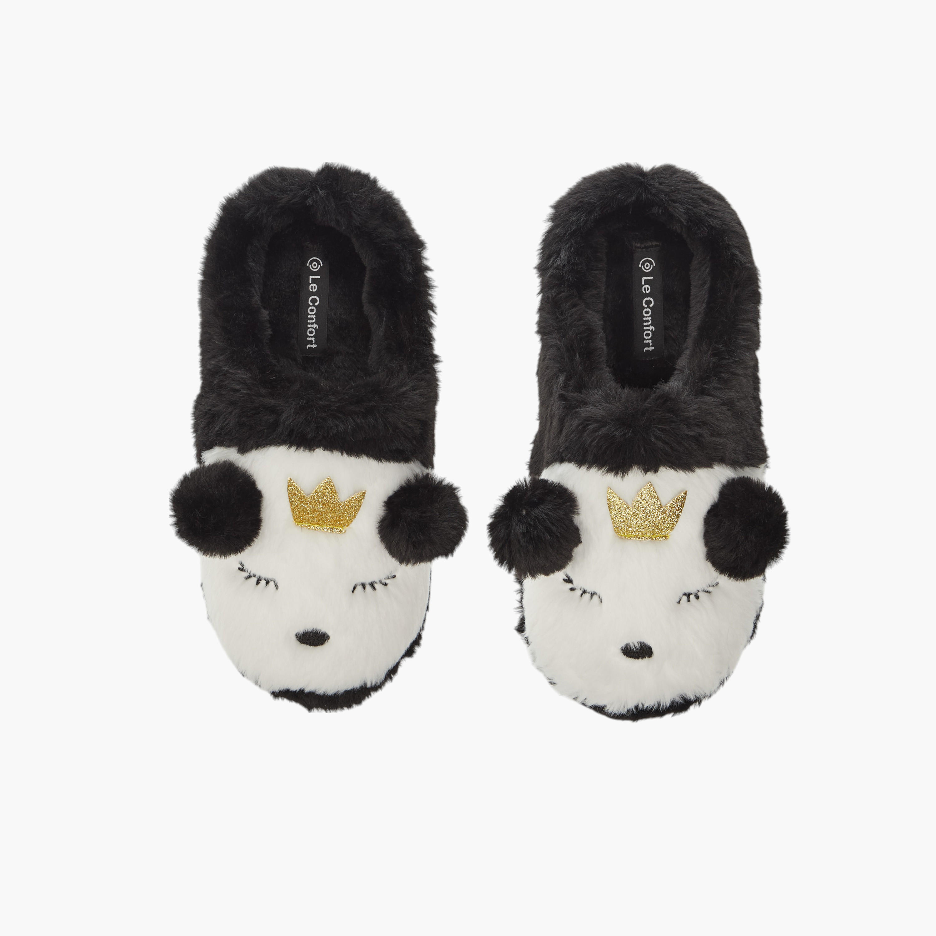 حذاء ميول سهل الارتداء بتزيينات دب لغرفة النوم من لي كونفورت-women-shoes-bedroomslippers-image-1