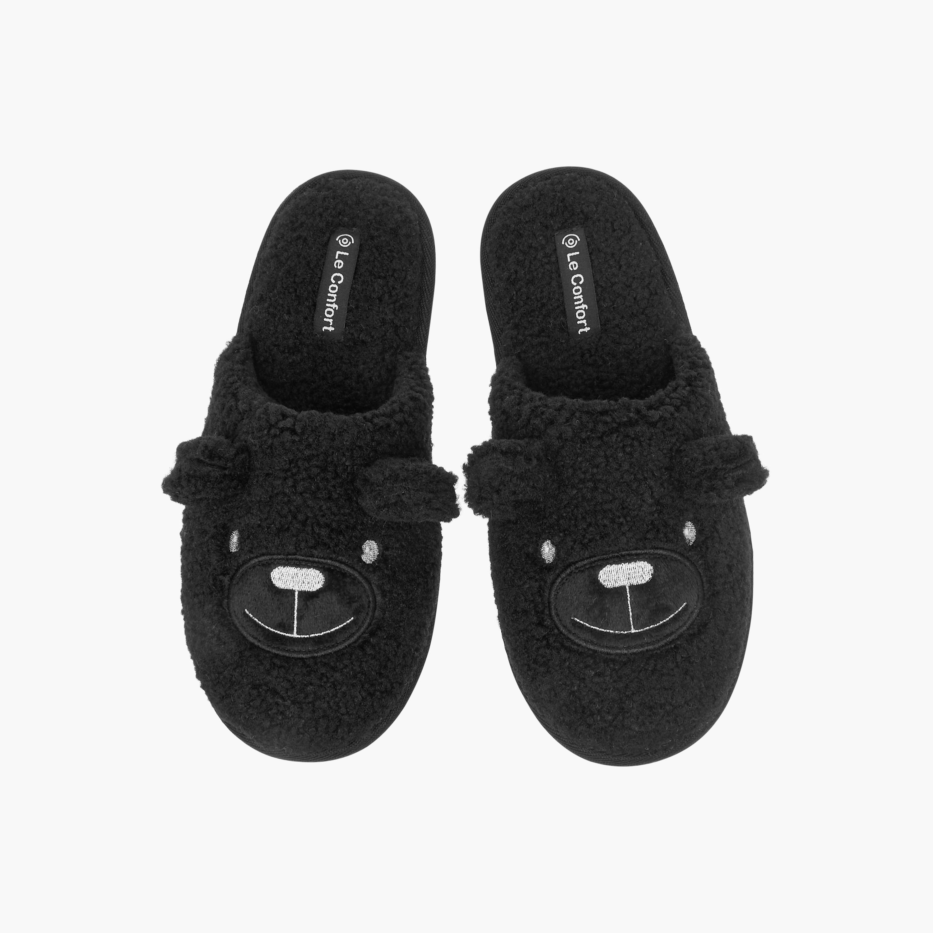 Le Confort Bear Applique Slip-On Bedroom Mules-women-shoes-flipflopsandslides-image-1