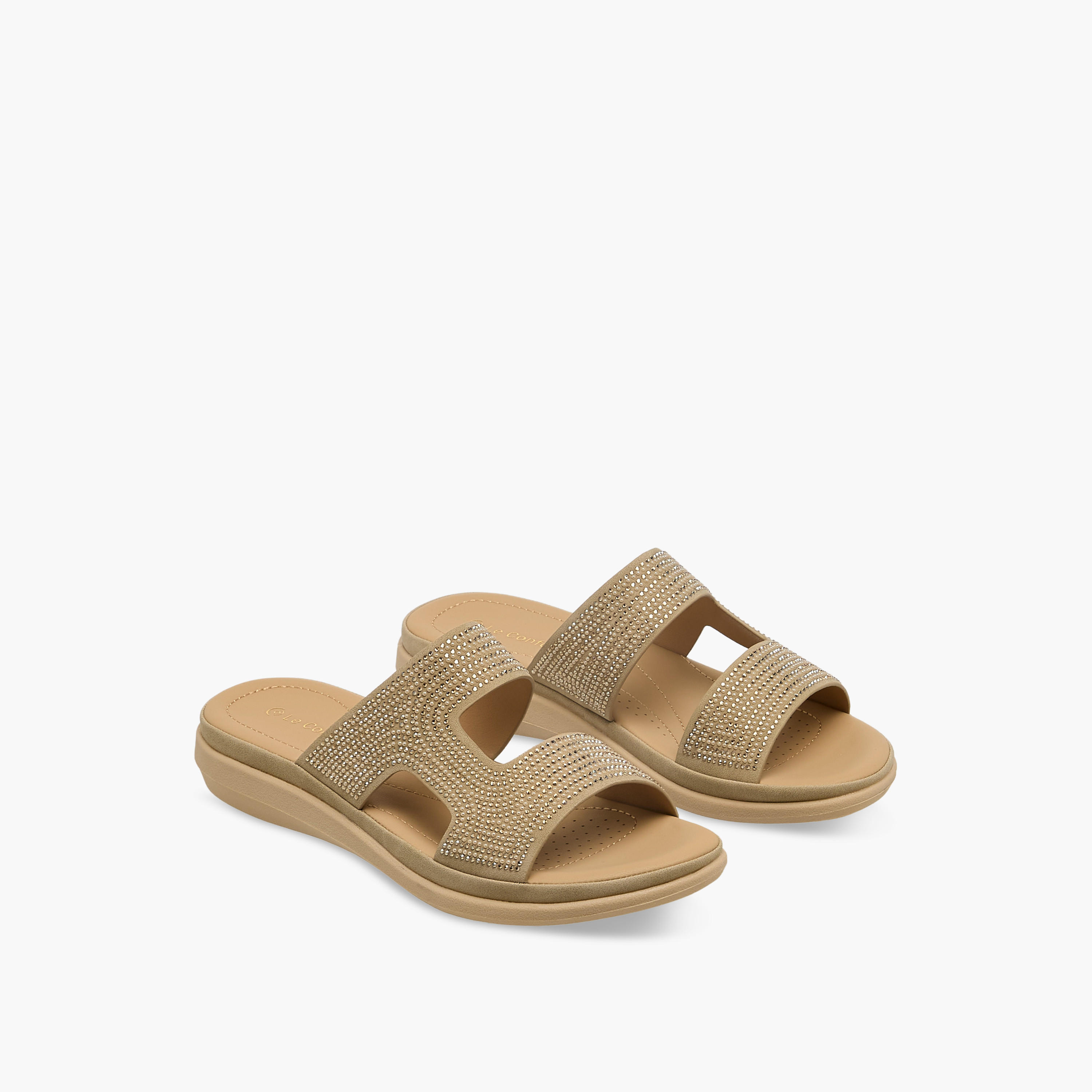 Le Confort Embellished Slip-On Comfort Slide Sandals-women-shoes-flats-sandals-image-1