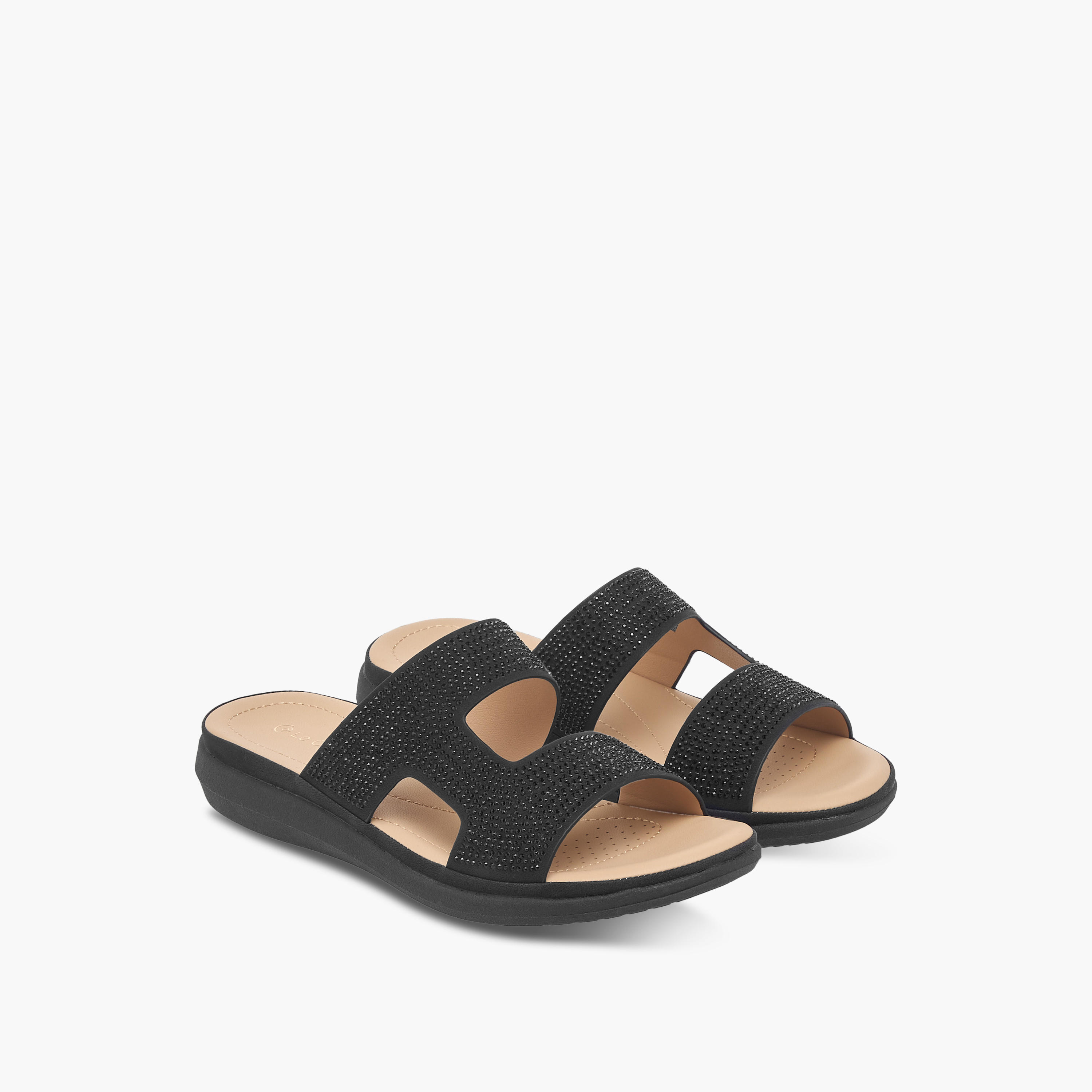 Le Confort Embellished Slip-On Comfort Slide Sandals-women-shoes-flats-sandals-image-1