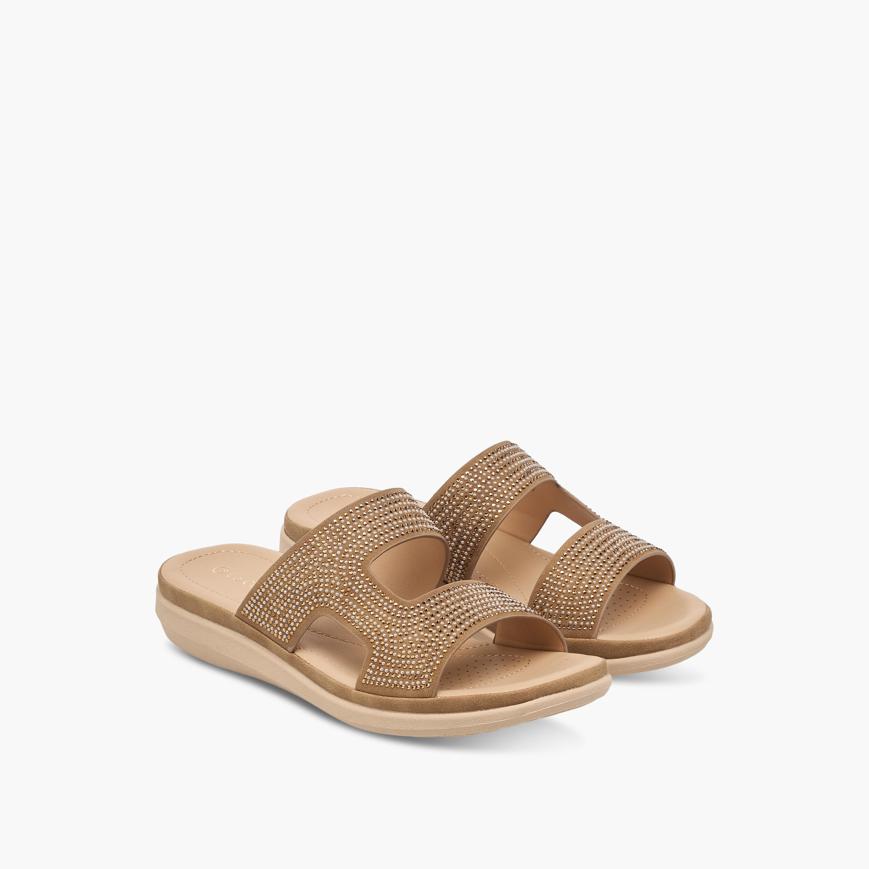 Le Confort Embellished Slip-On Comfort Slide Sandals-women-shoes-flats-sandals-image-1
