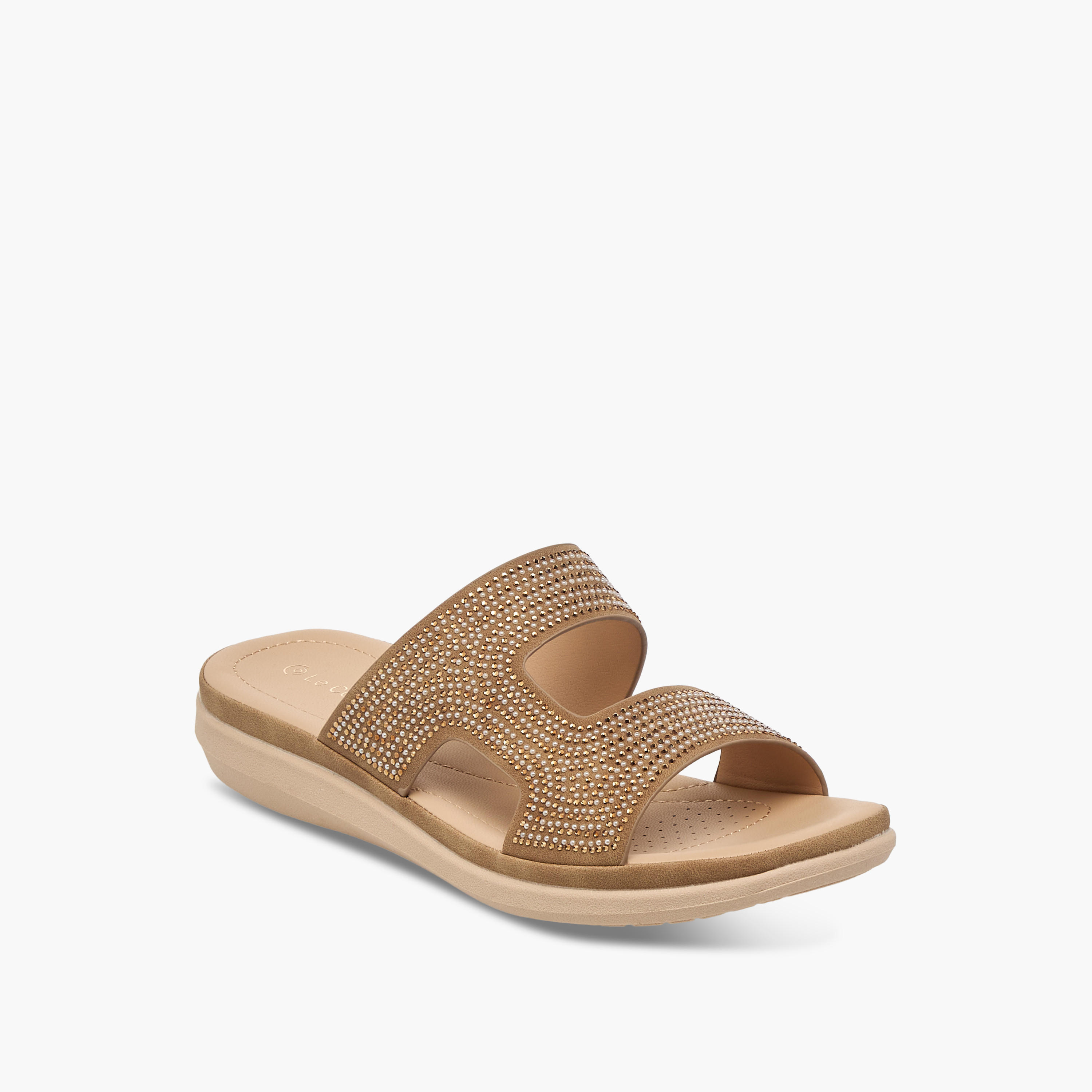 Le Confort Embellished Slip-On Comfort Slide Sandals-women-shoes-flats-sandals-image-2