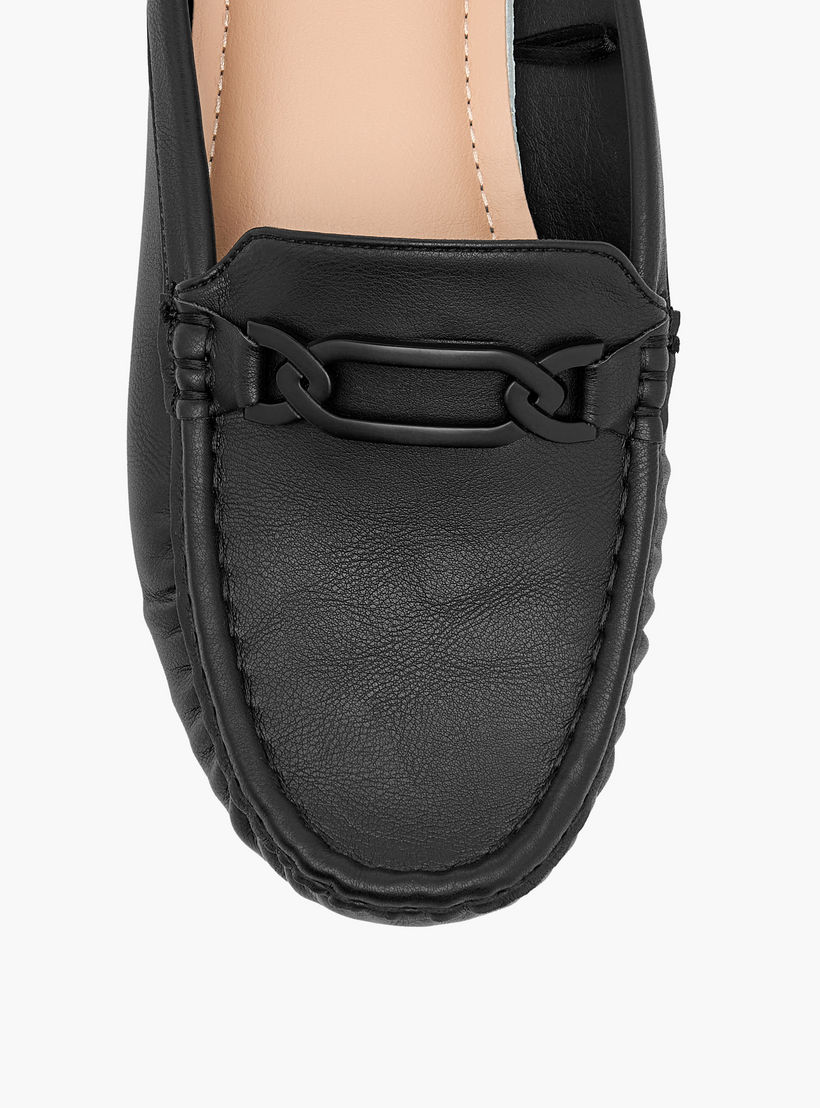 حذاء ميول مريح سهل الارتداء بزينة معدنية من لو كونفورت-women-shoes-flats-mules-image-4