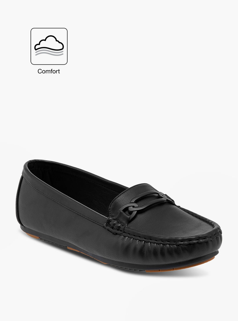 حذاء سهل الارتداء مريح بزينة معدنية من لو كونفورت-women-shoes-loafersandmoccasins-image-2