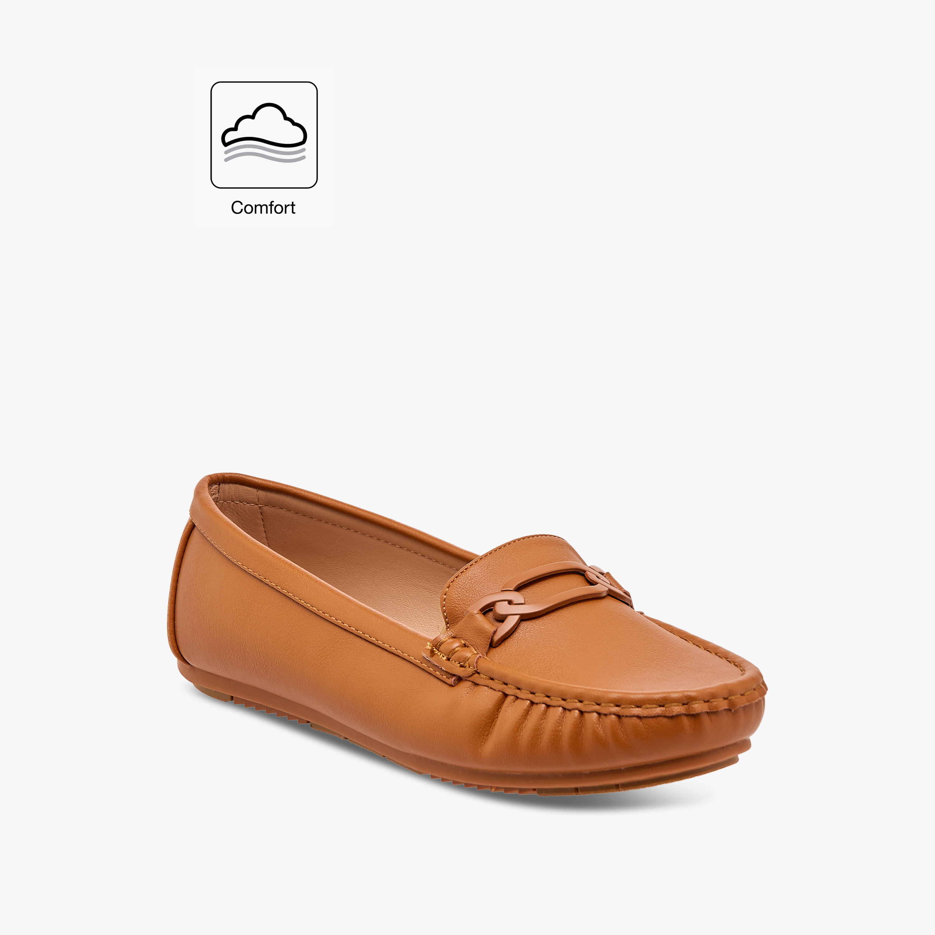 حذاء سهل الارتداء مريح بزينة معدنية من لو كونفورت-women-shoes-loafersandmoccasins-image-2