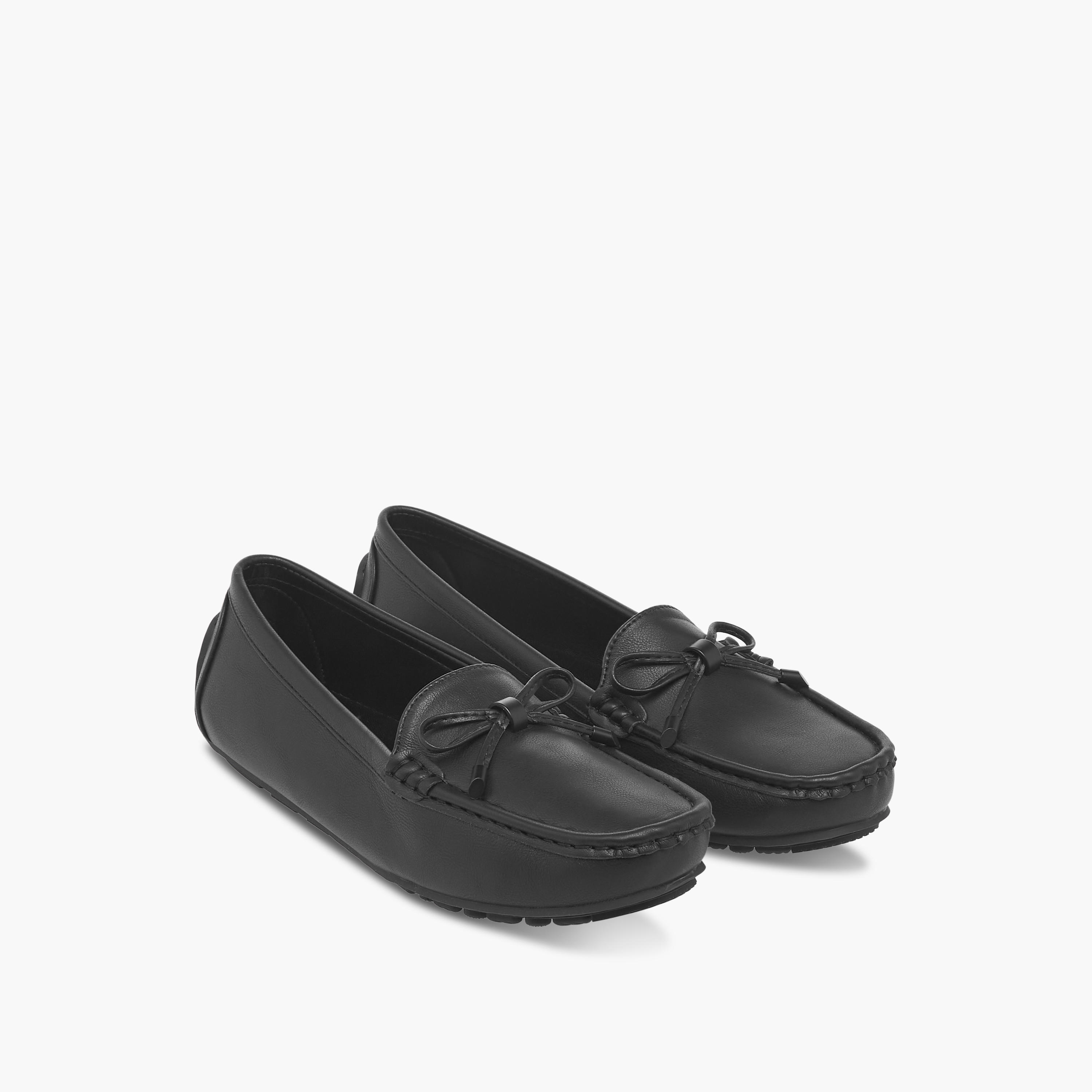 حذاء سهل الارتداء مريح بارز الملمس بزينة فيونكة من لو كونفورت-women-shoes-flats-loafers-image-1