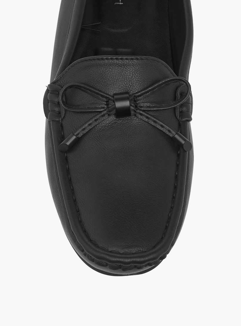 حذاء سهل الارتداء مريح بارز الملمس بزينة فيونكة من لو كونفورت-women-shoes-flats-loafers-image-4