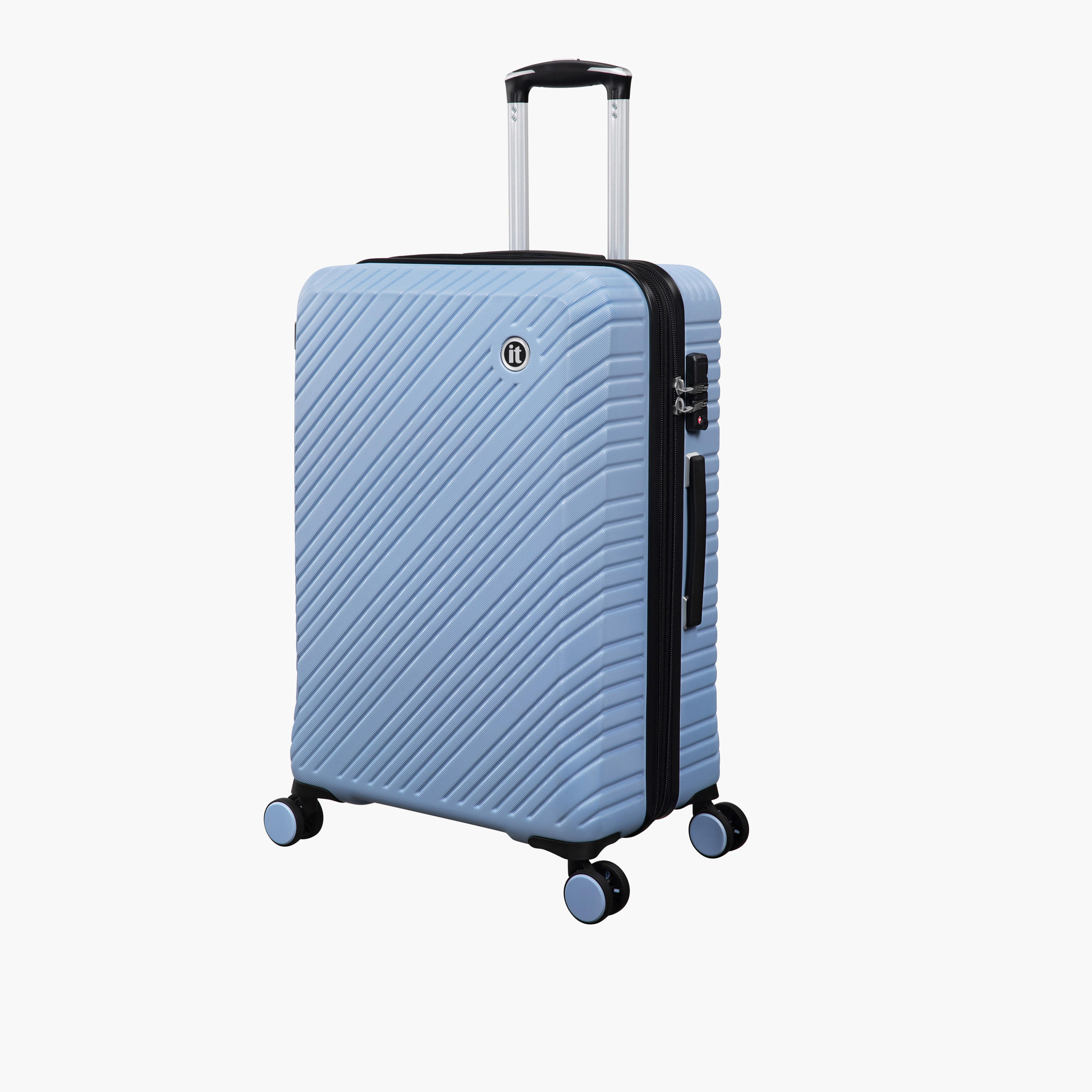 IT Textured Hardcase Luggage Trolley with Retractable Handle - 24 Inches Check-in Bag-travel-luggagesandbags-luggage-image-2