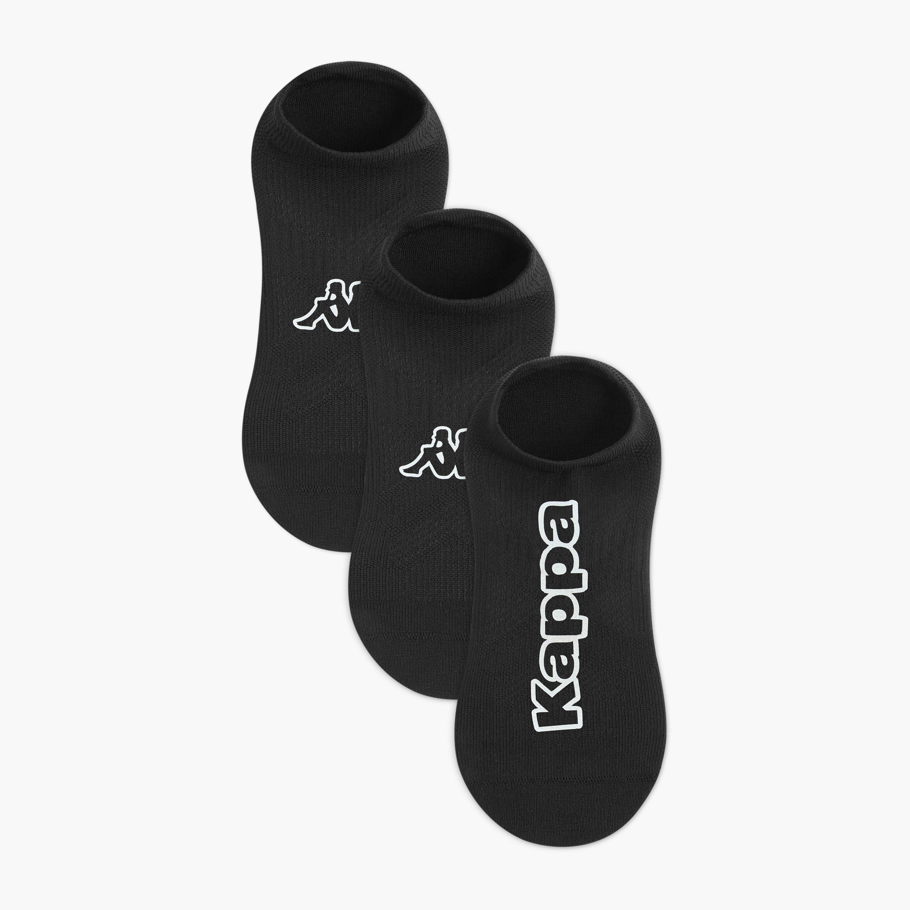 Kappa Logo Print Non Terry Trainer Socks - Set of 3-men-socks-image-1